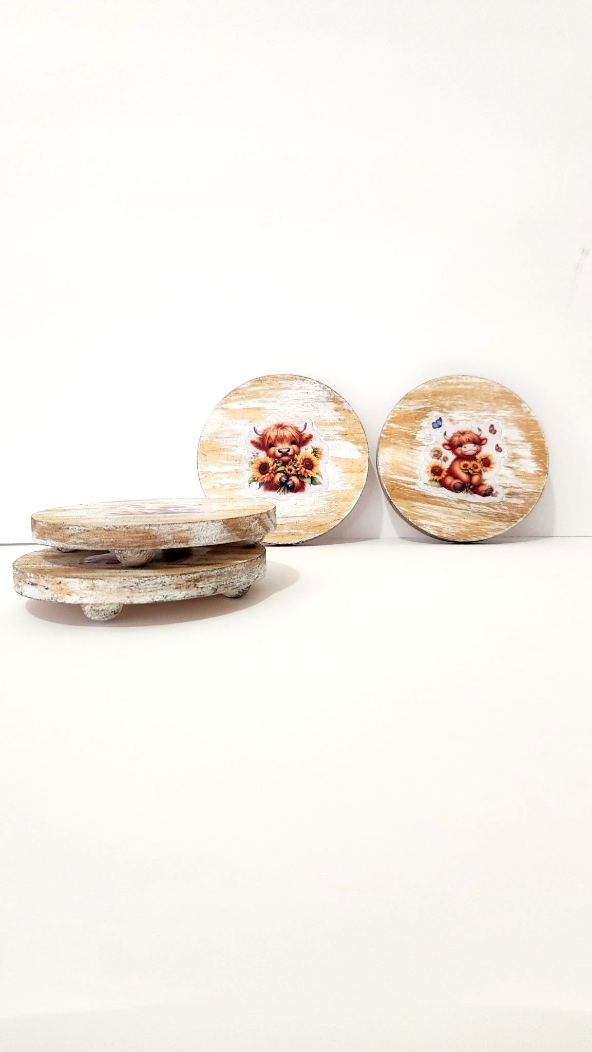 Wooden Highland Cow Coasters