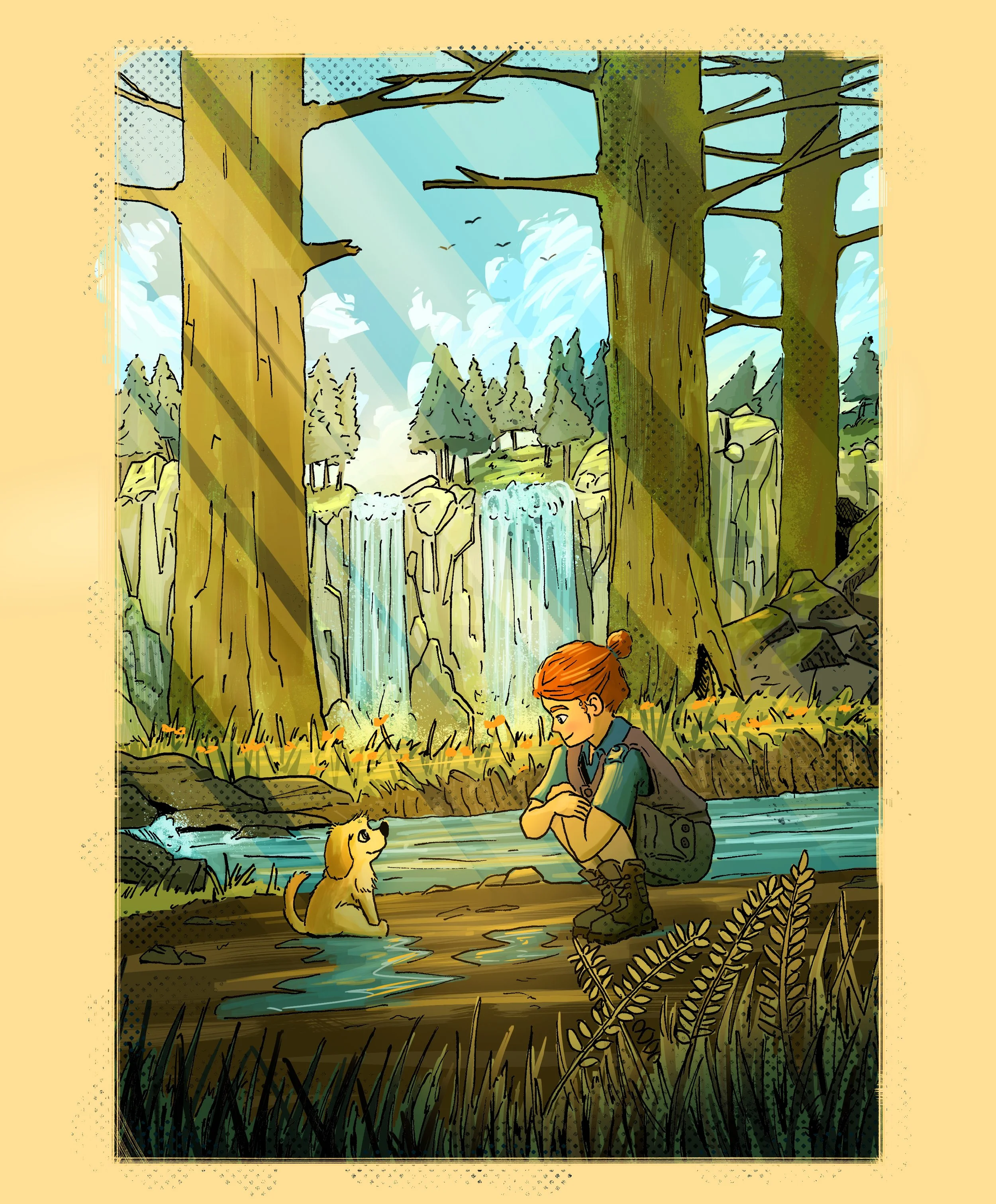Lost puppy. (Original Illustration).