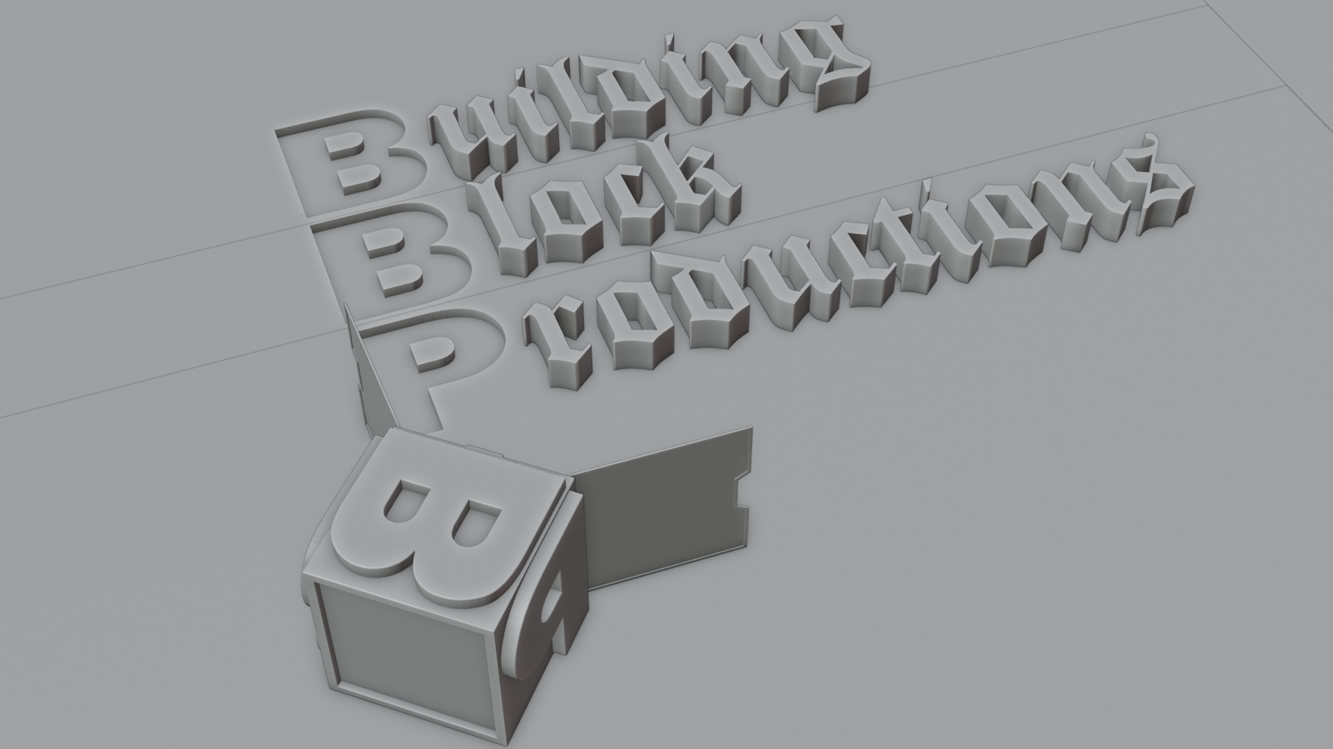 Logo Animation Scene-Freelance Animation for Building Block Productions.