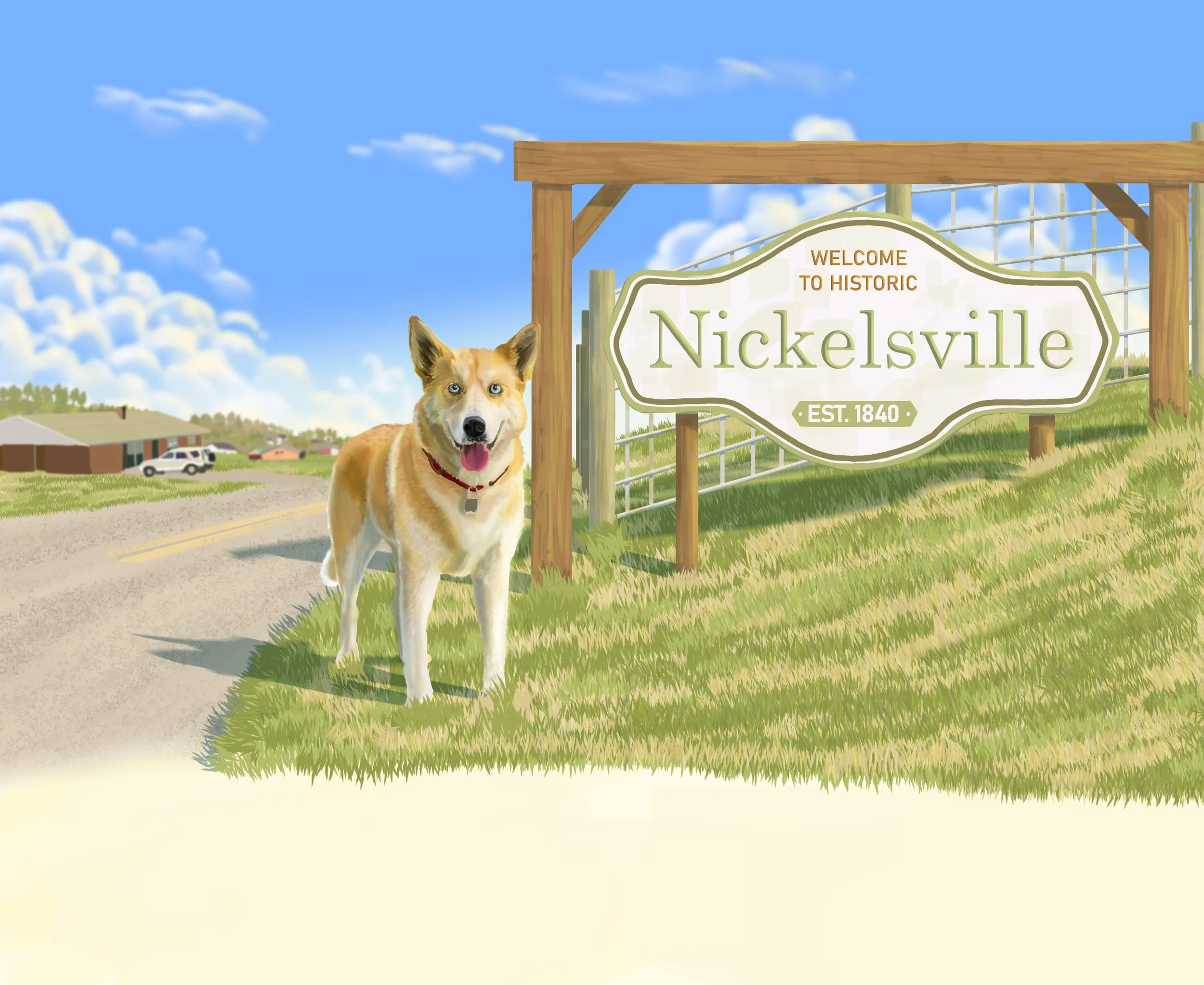 Sadie's Town. (Original Book Illustration).