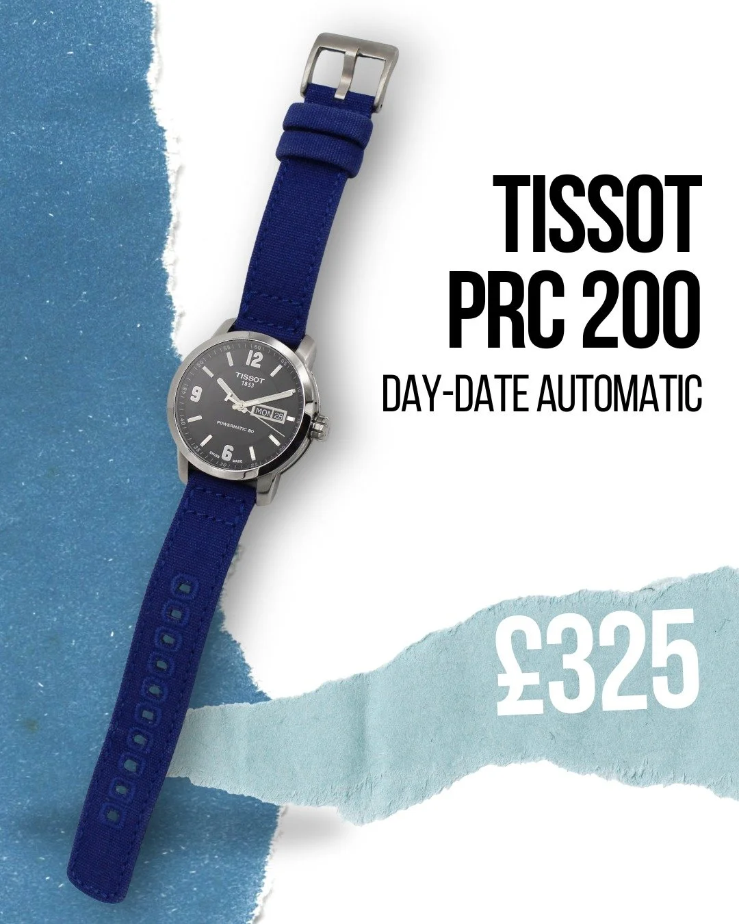💙 Tissot PRC 200 Powermatic 80 Day Date 💙

⏱️ Automatic movement with 80-hour power reserve
📅 Day &amp; Date complication
💧 200m water resistance
💙 Sporty blue strap for a refined yet dynamic look

Priced at &pound;325

💻 Shop now at watchmee.u