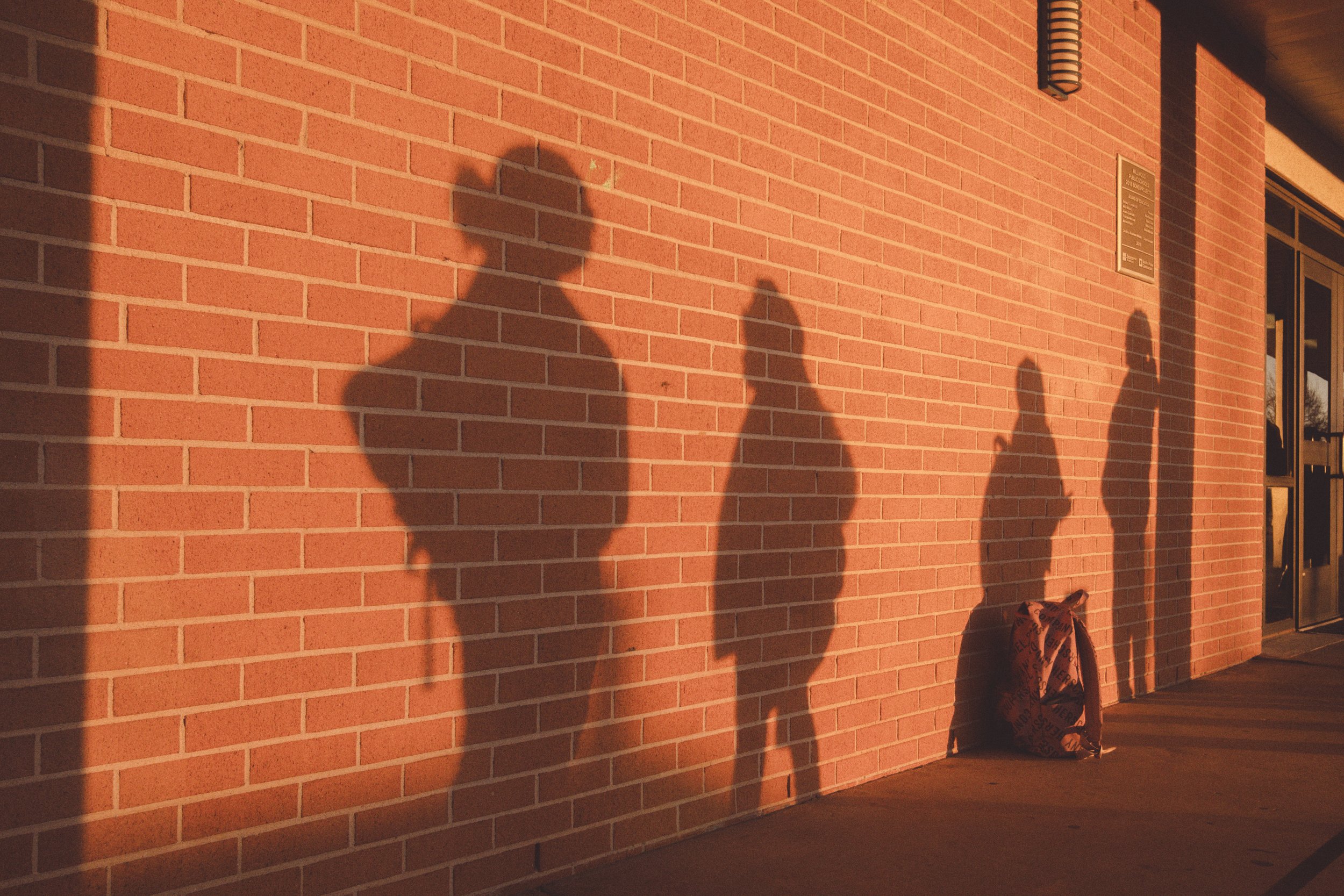 Kids at bus stop. Oklahoma 2023