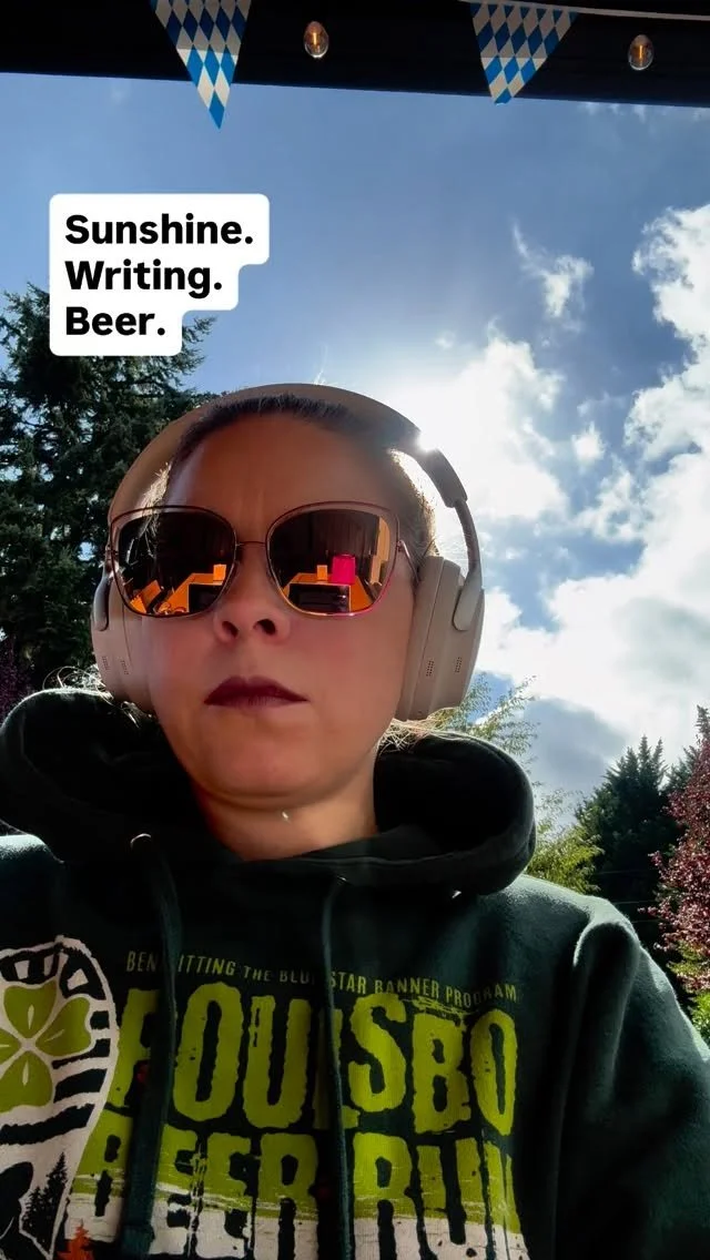 Fridays are my favorite. I take my computer to a local brewery and write. And when the sun is shining?? Best. Day. Ever. ☀️ #writerofinstagram #authorofinstagram #novelinprogress #booktok #bookstagram #momswhowrite
