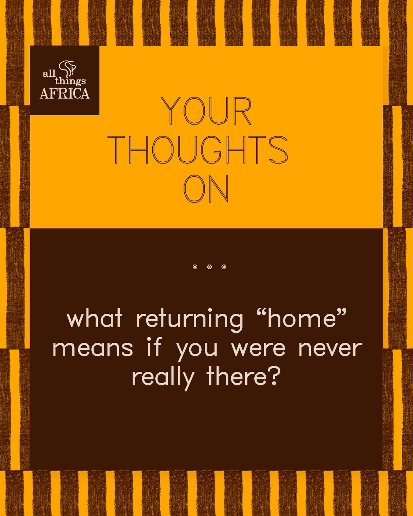 What does &ldquo;returning home&rdquo; mean if you were never really there? 🌍

For many Africans in the diaspora, &ldquo;home&rdquo; is a place they&rsquo;ve only known through stories, food, and family accents. Visiting or moving back often brings 