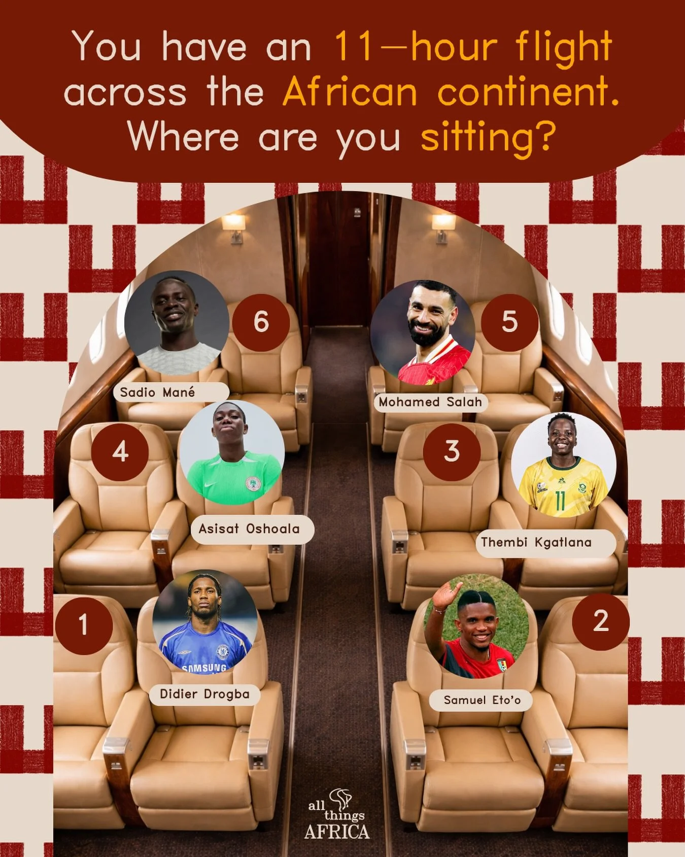 ATA, we are boarding. ✈🏾⚽🌍

Your 11-hour flight across Africa comes with six football icons who changed the game across the continent and far beyond it.

1️⃣ Didier Drogba &ndash; One of Africa&rsquo;s greatest strikers and a symbol of leadership o