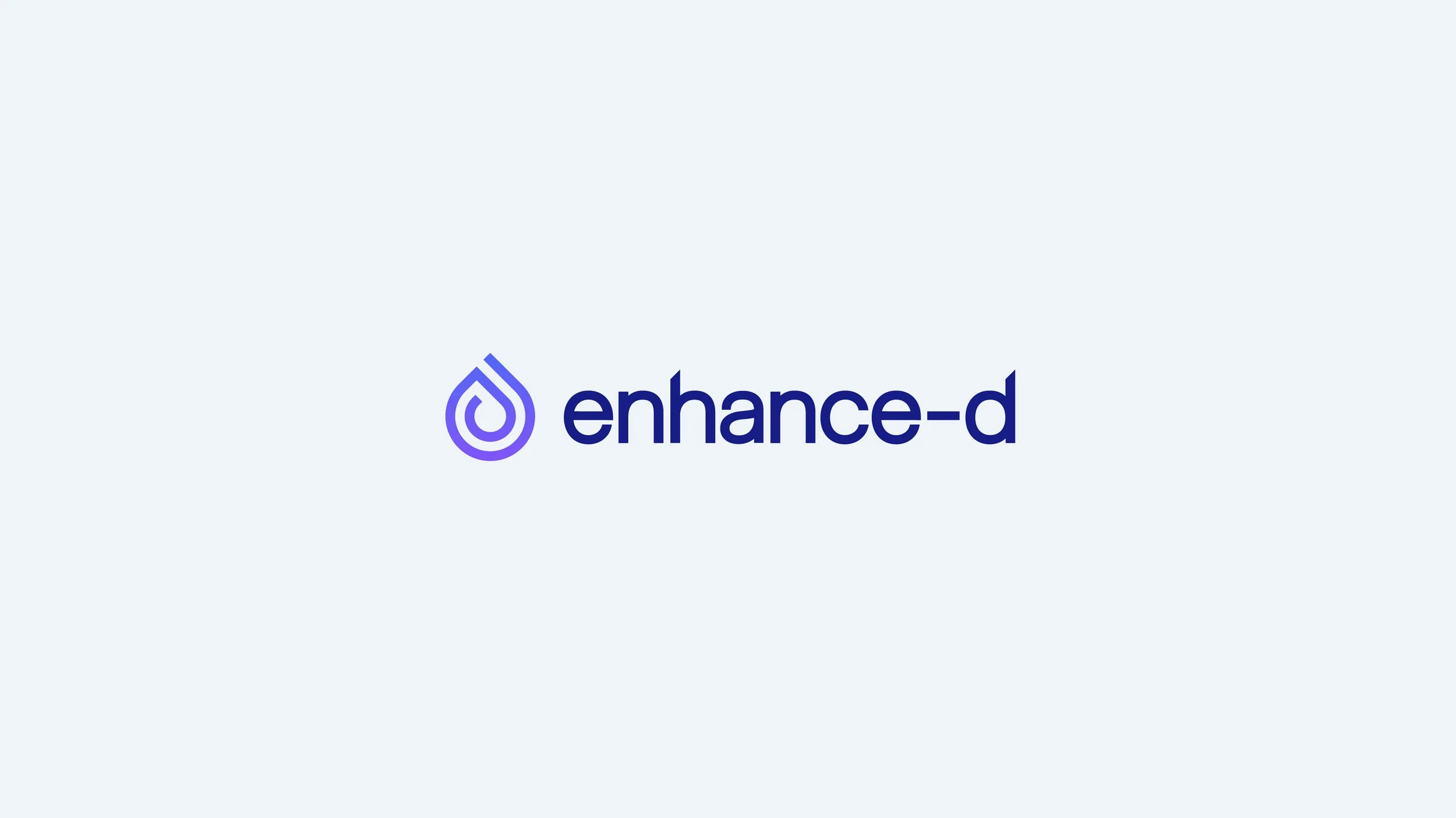 Enhance-d logo with stylized drop icon and text