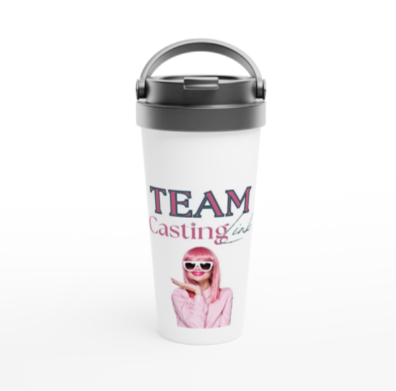 White 15oz Stainless Steel Travel Mug