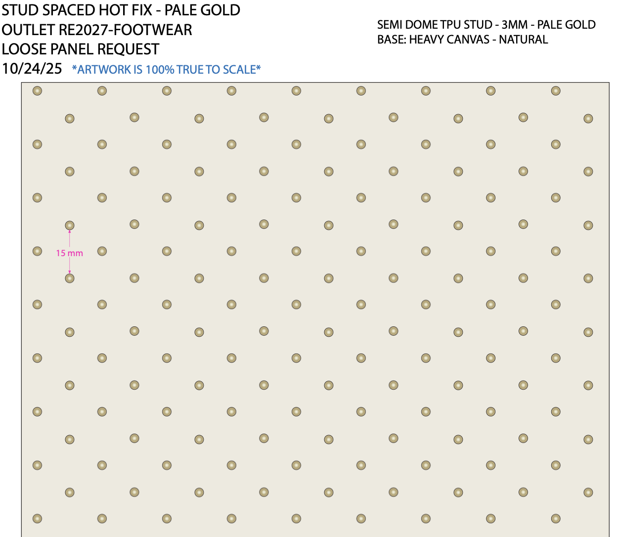 Stud Placement Panel Spec