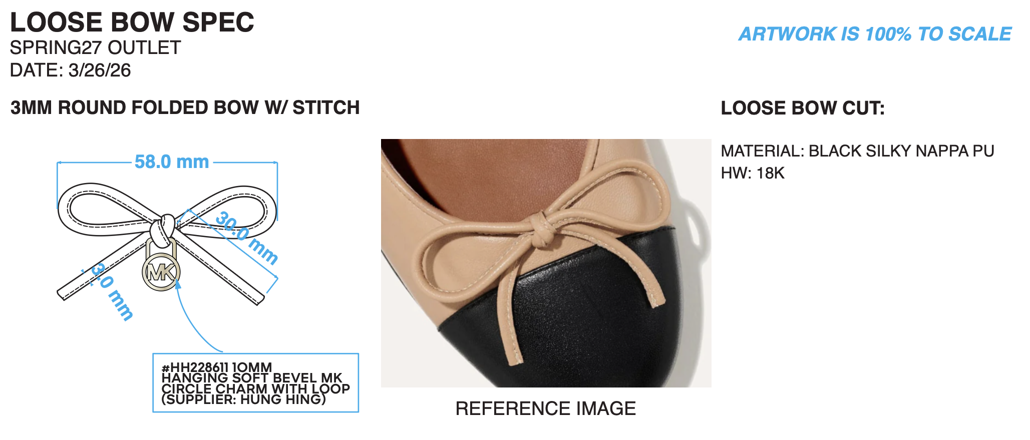 Bow Charm Trim Spec