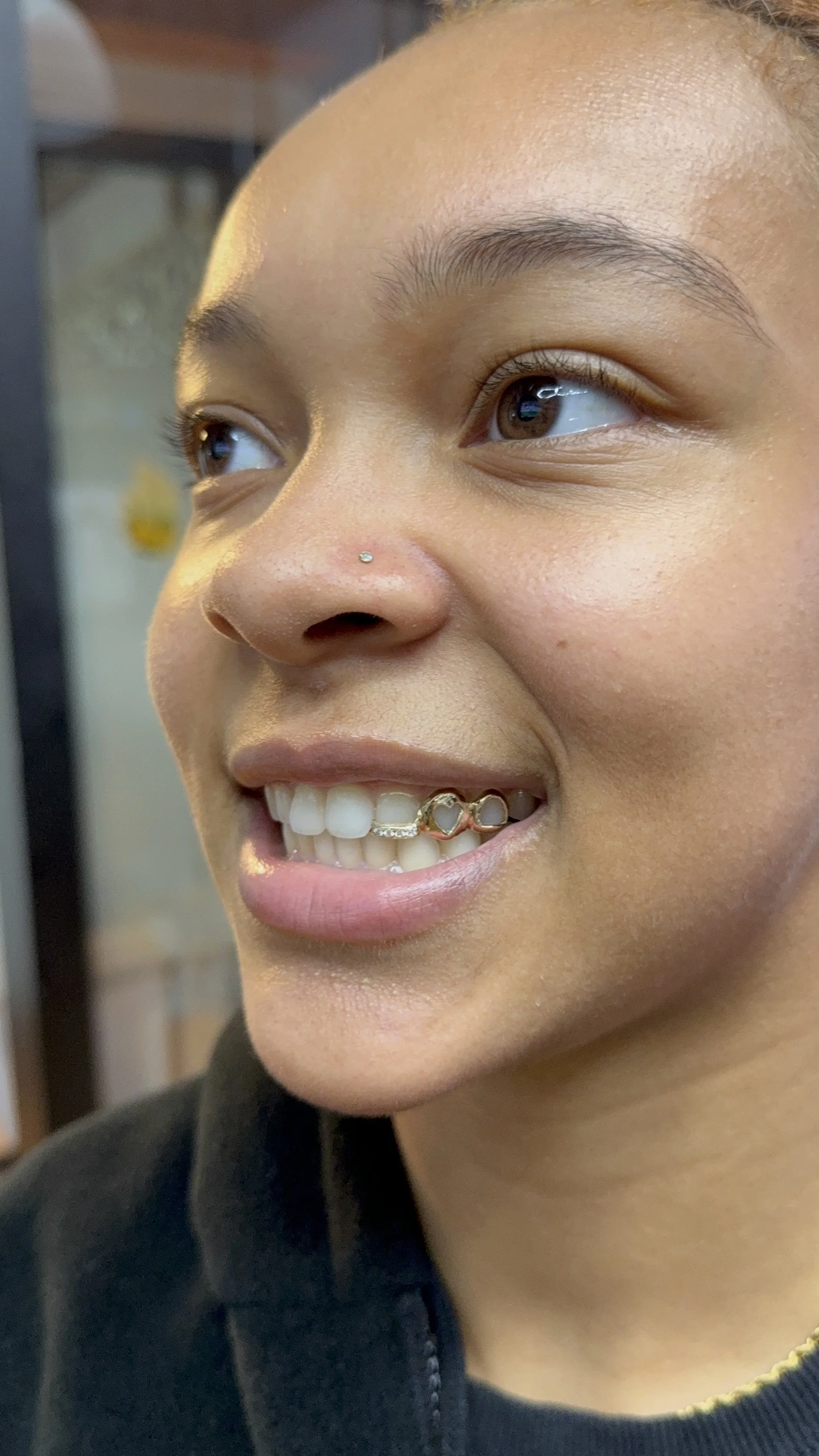 3pc 10k gold grillz with moissanite