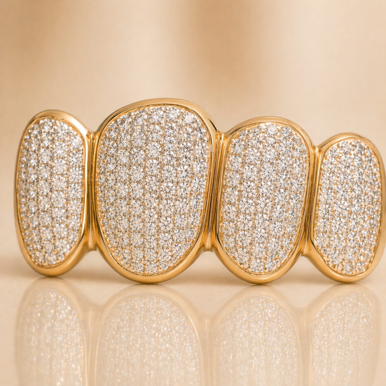 Invisible setting diamond grillz