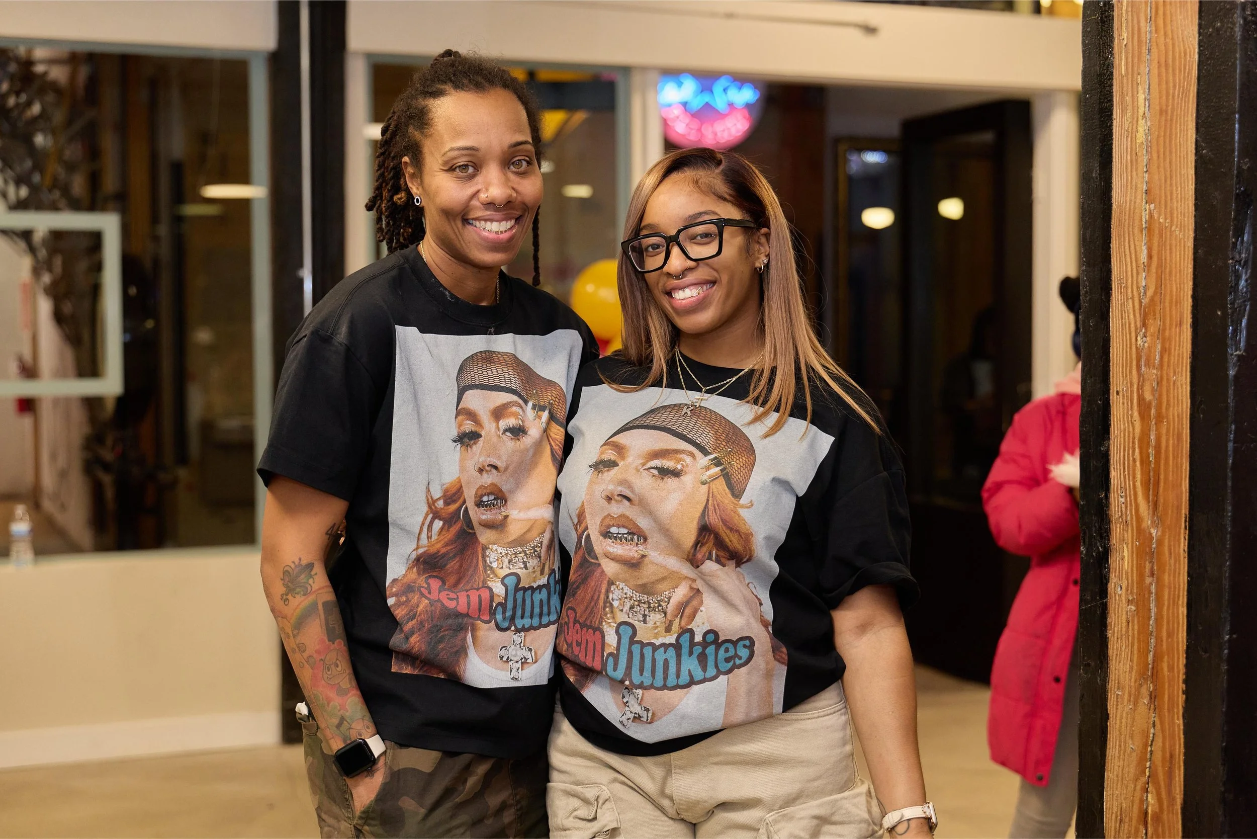 Owners Kristy and Kim at Jem Junkies Custom Grillz and Tooth Gems Grand Opening Chicago