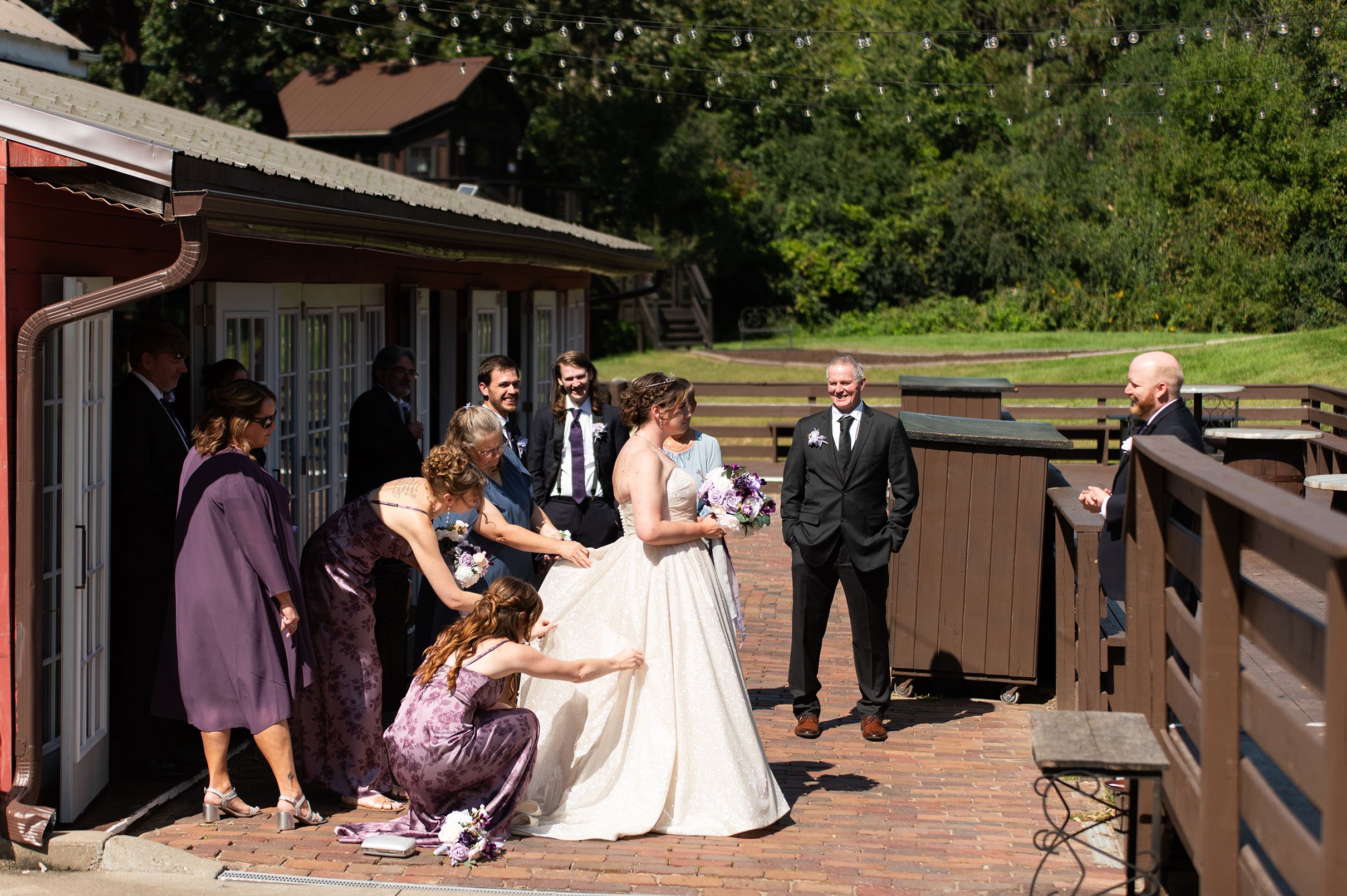Bride and wedding party at the Hope Glen Farm in Cottage Grove, Minnesota.