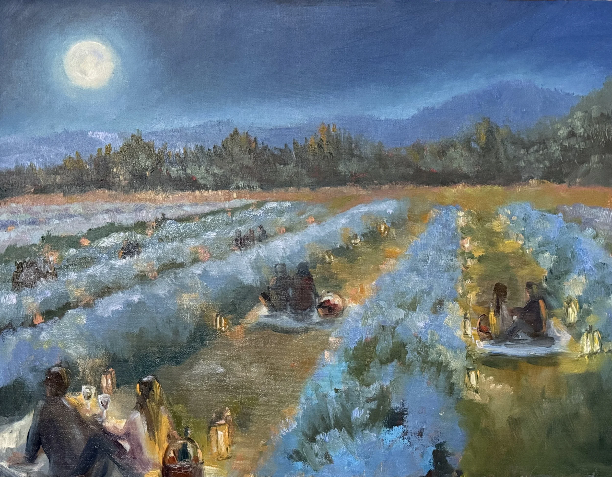 Kingfisher Moonrise Over the Lavender Field Dinner