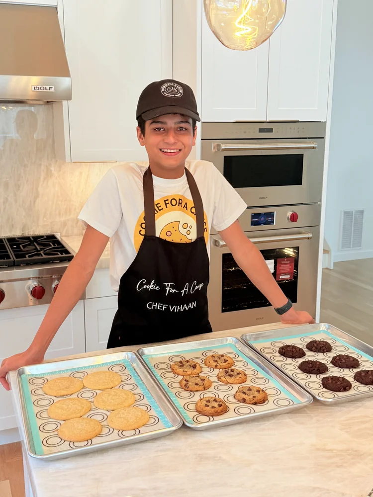 Vihaan baking cookies