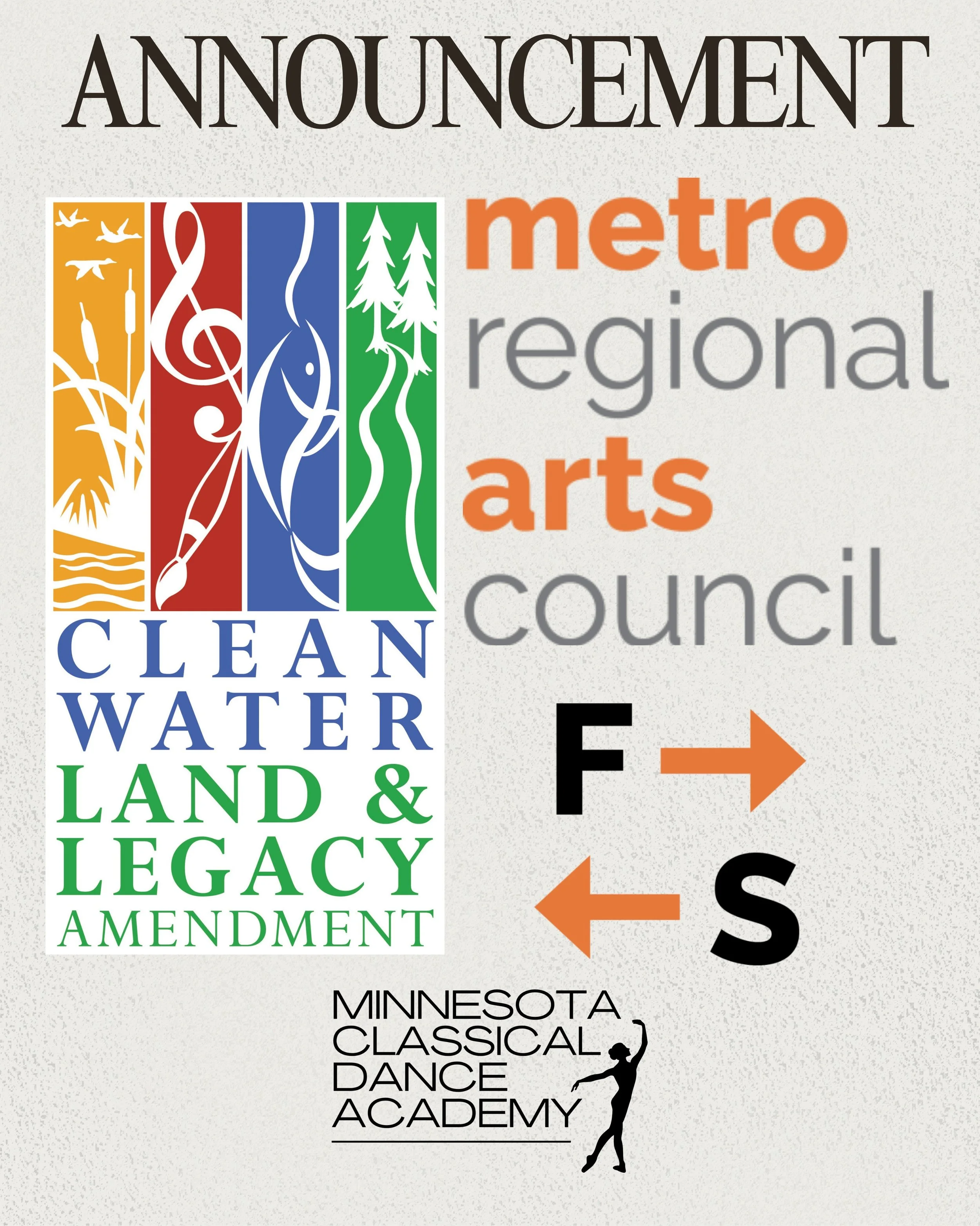 Thanks to the generous support of the Metropolitan Regional Arts Council in partnership with the Clean Water Land and Legacy Foundation we are able to provide the MNCDA 2026 Summer Ballet intensive completely free. This generous grant allows us to pr