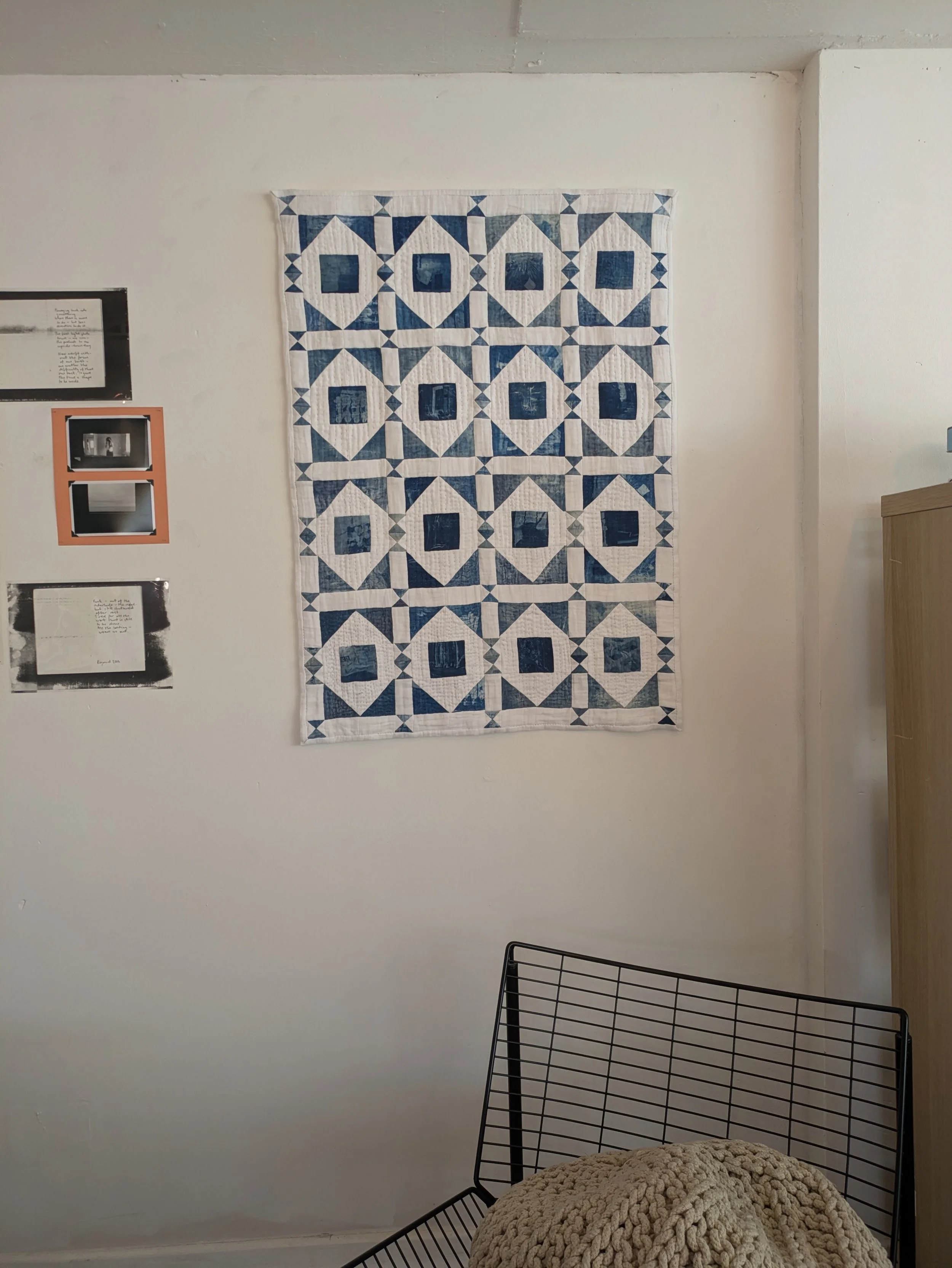 Final quilt hung in the 'What Have You Seen?' group exhibition in Brew.