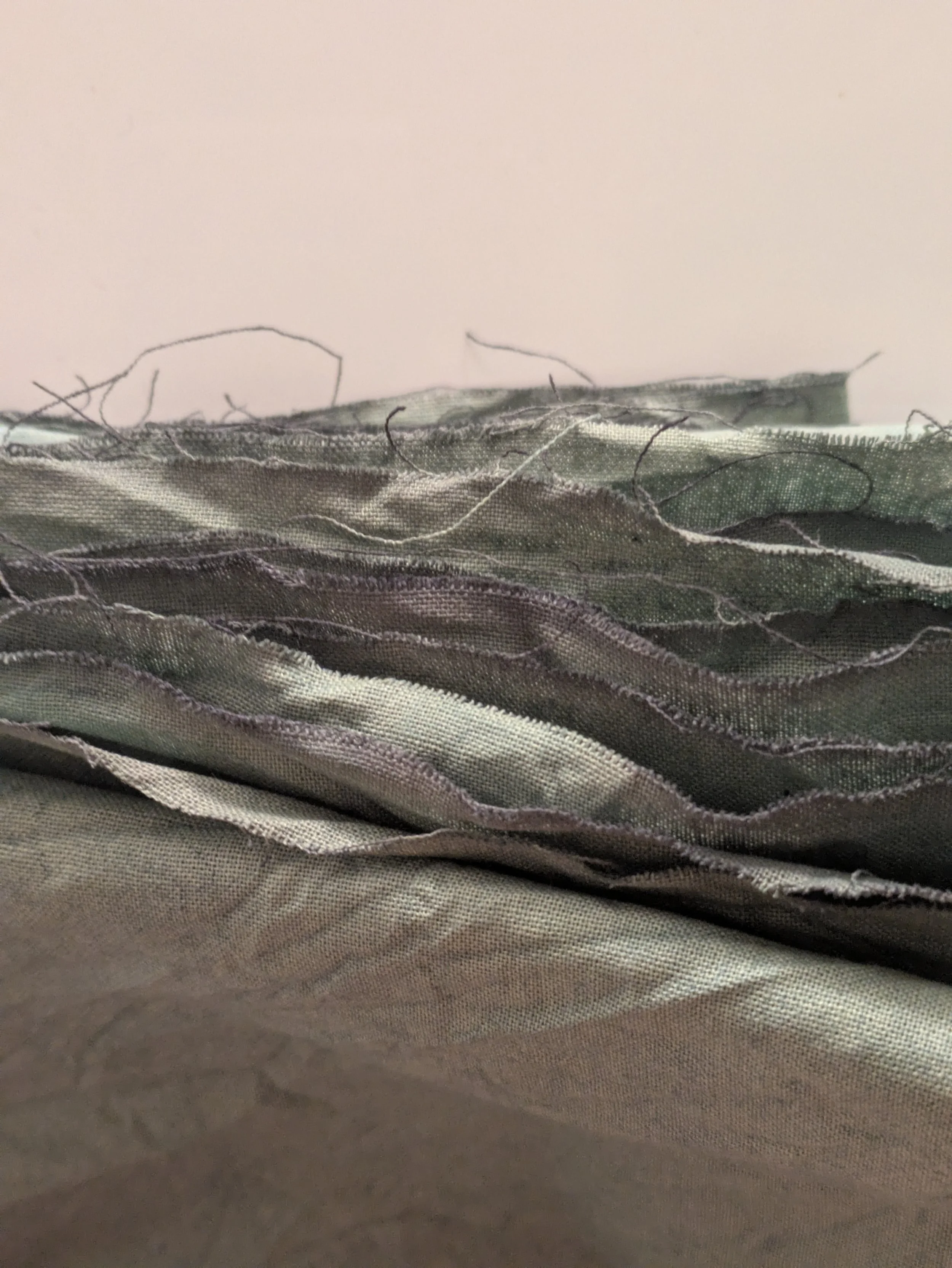 Cyanotype coated fabric before exposure.