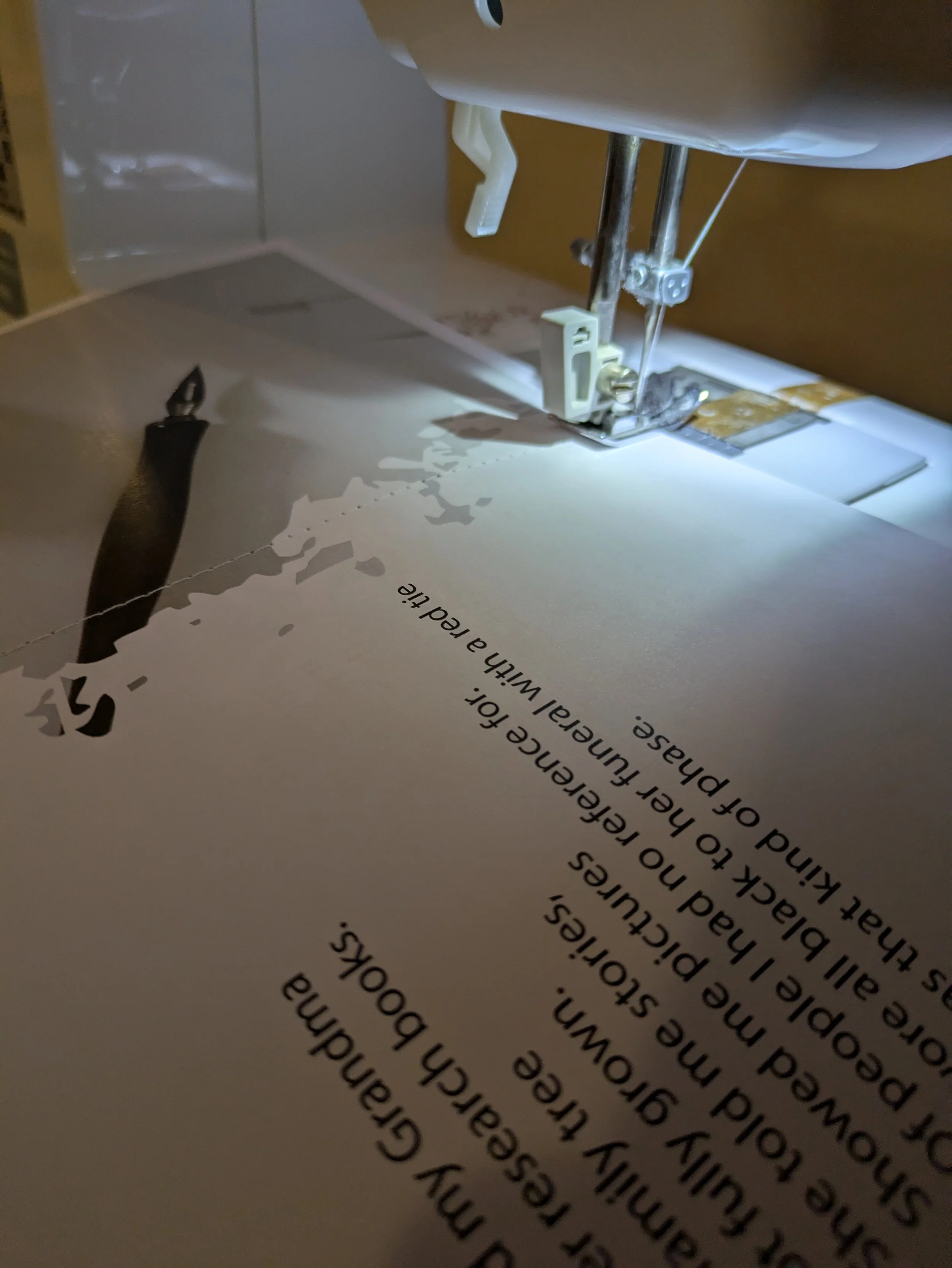 To accompany the quilt and to make it easier to read I made a typed zine of the text paired with photographs of the objects used to make the cyanotyped photograms.