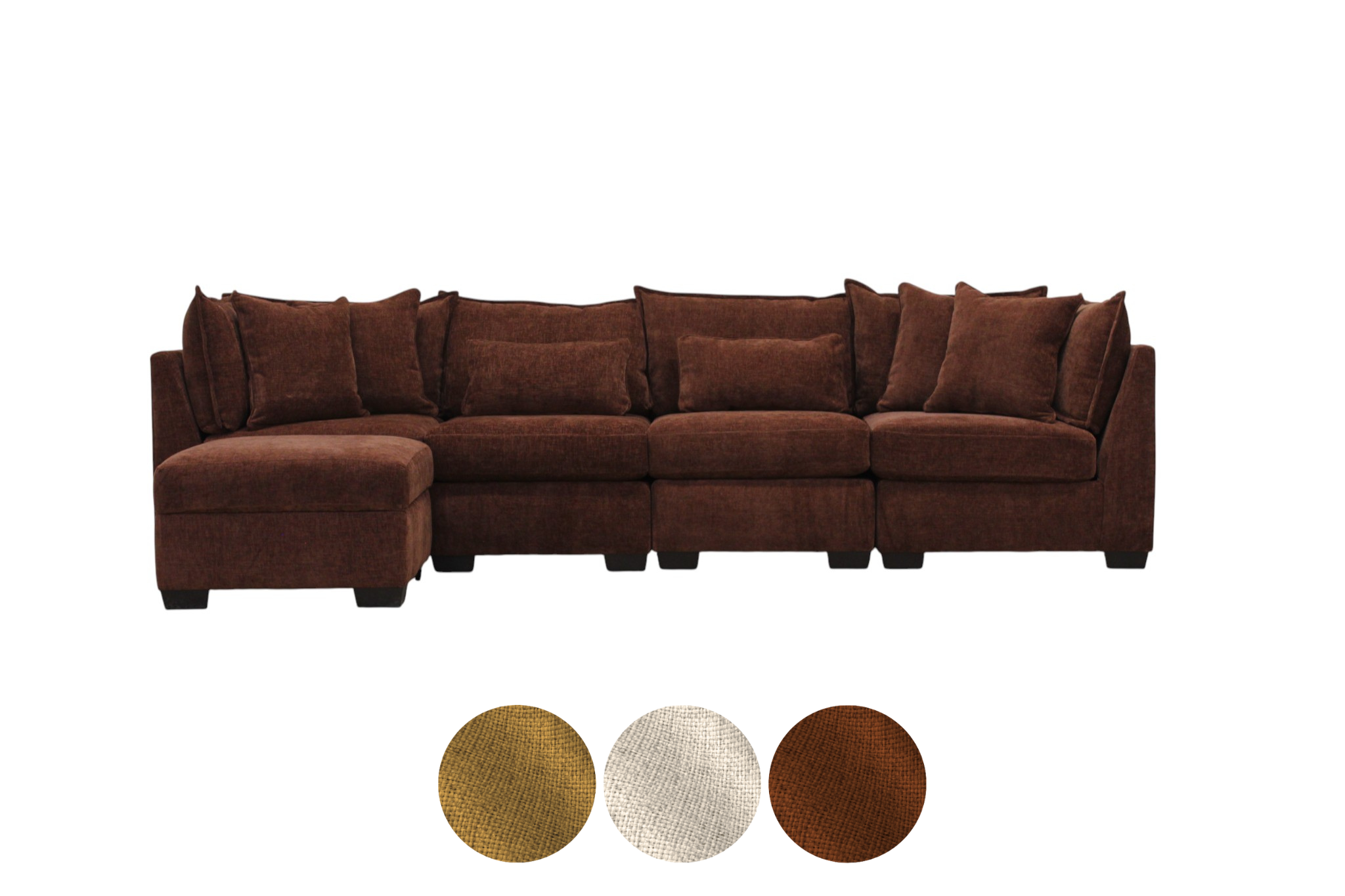 Atlas 5-Seat Modular Washable Chaise Sofa