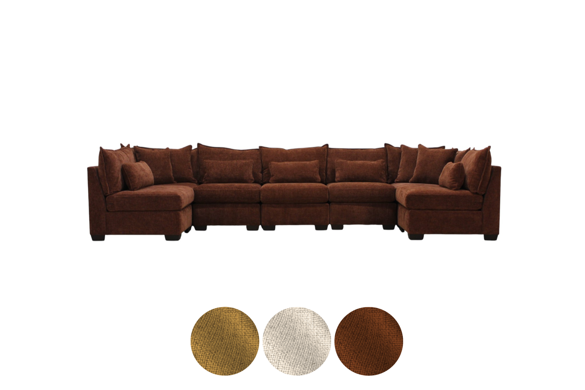 Atlas 7-Seat Modular Washable Open U-Shape Sectional