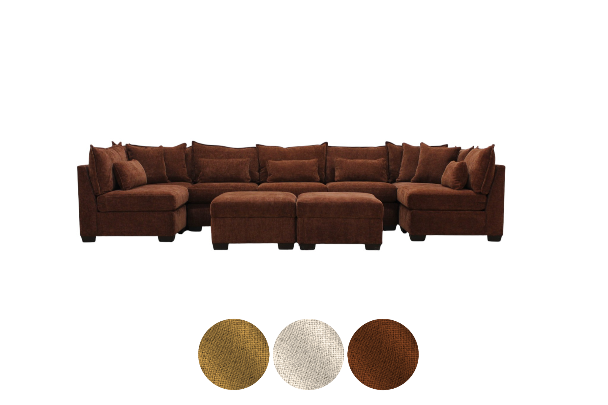 Atlas 9-Seat Modular Washable Open U-Shape Sectional