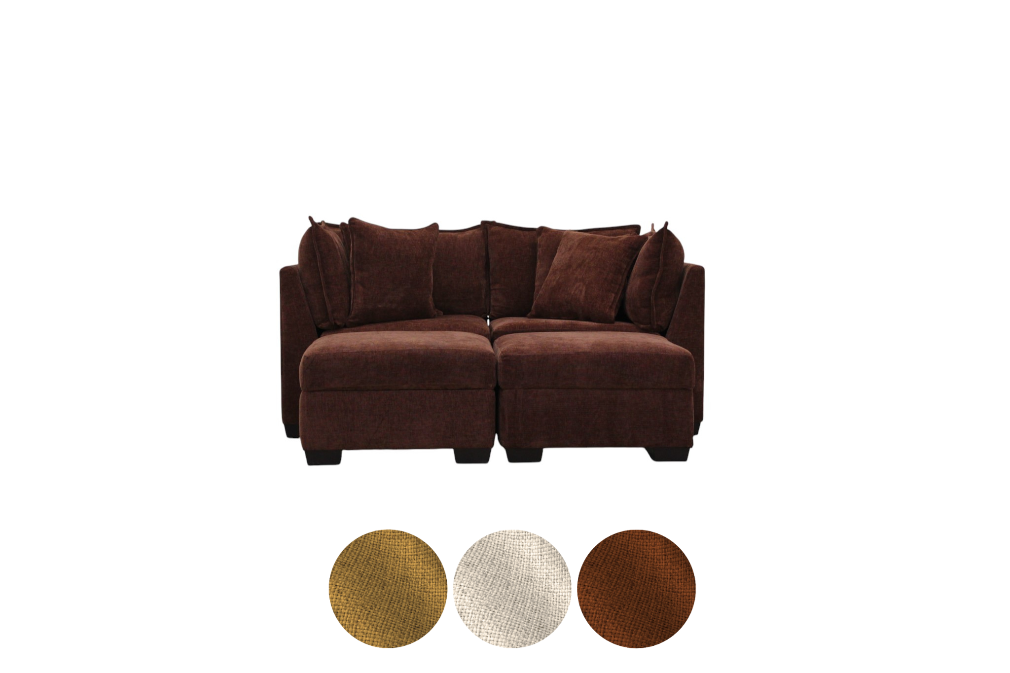 Atlas 4-Seat Modular Washable Double Chaise Loveseat