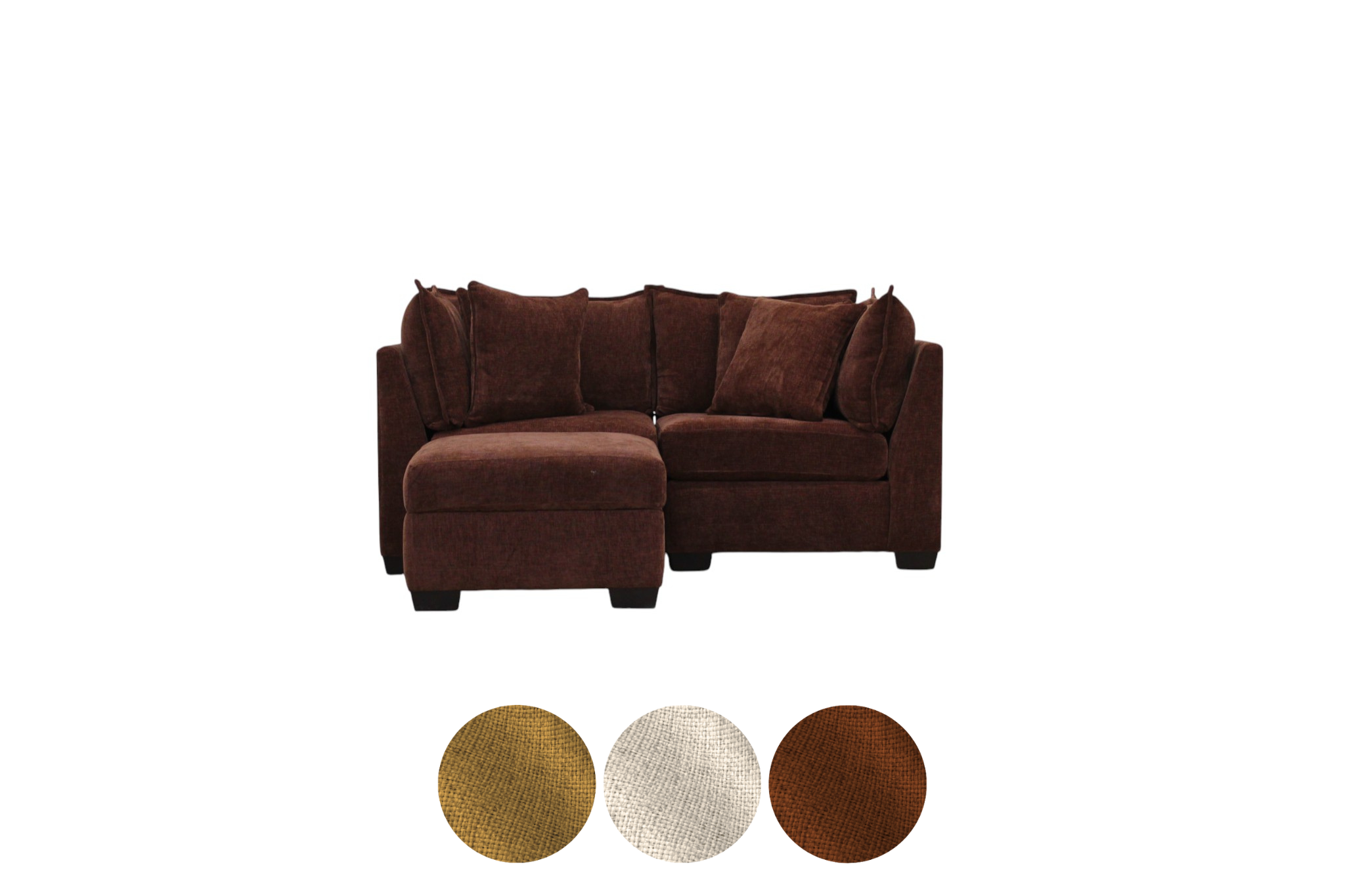 Atlas 3-Seat Modular Washable Chaise Loveseat