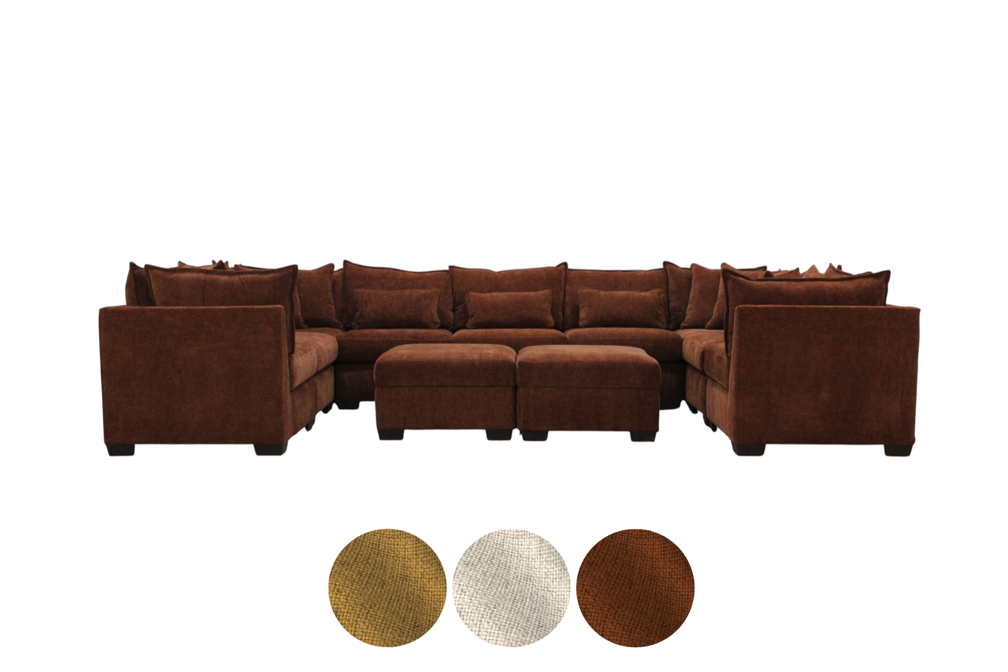 Atlas 11-Seat Modular Washable Open U-Shape Sectional