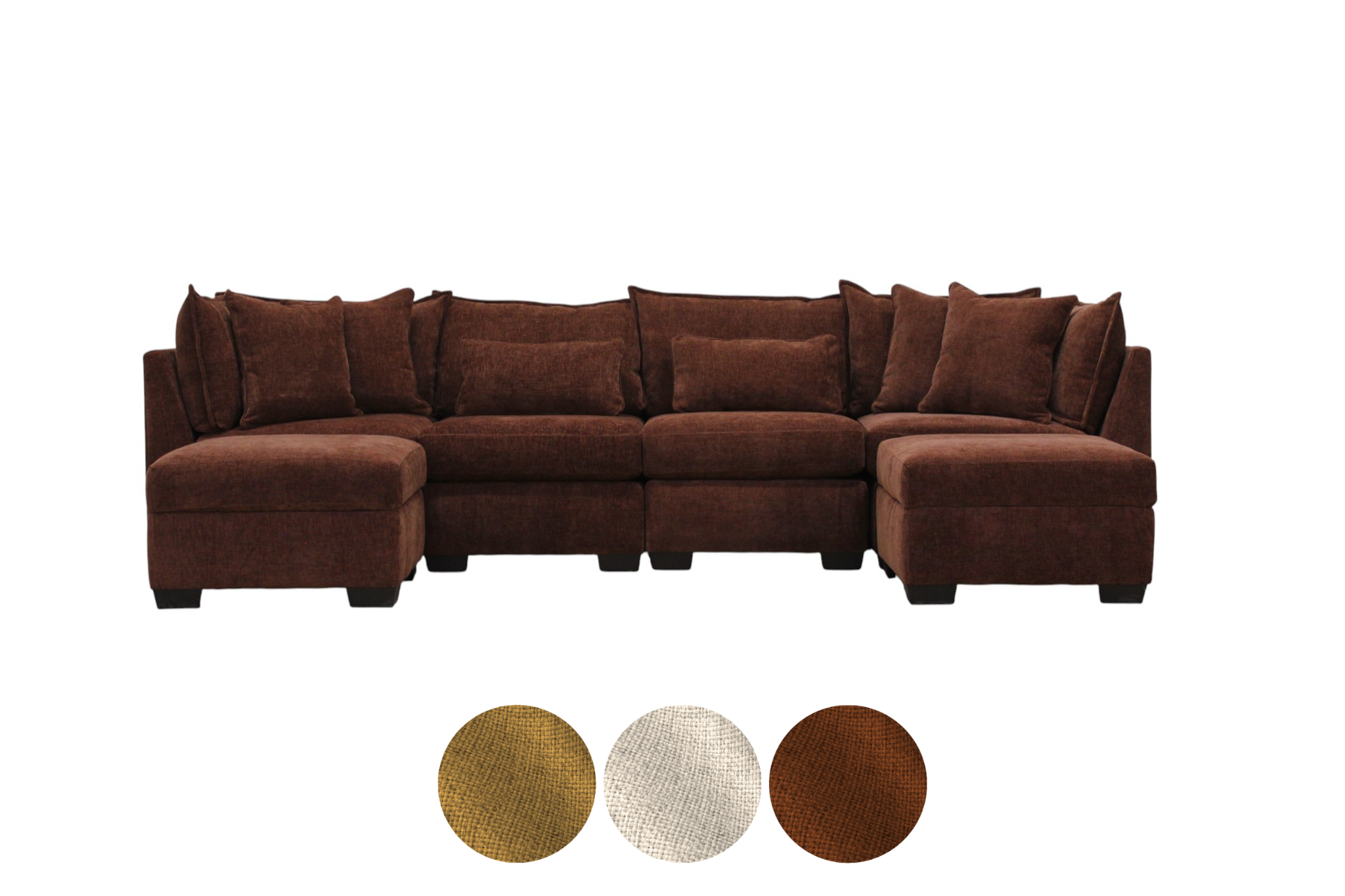 Atlas 6-Seat Modular Washable Double Chaise Sofa