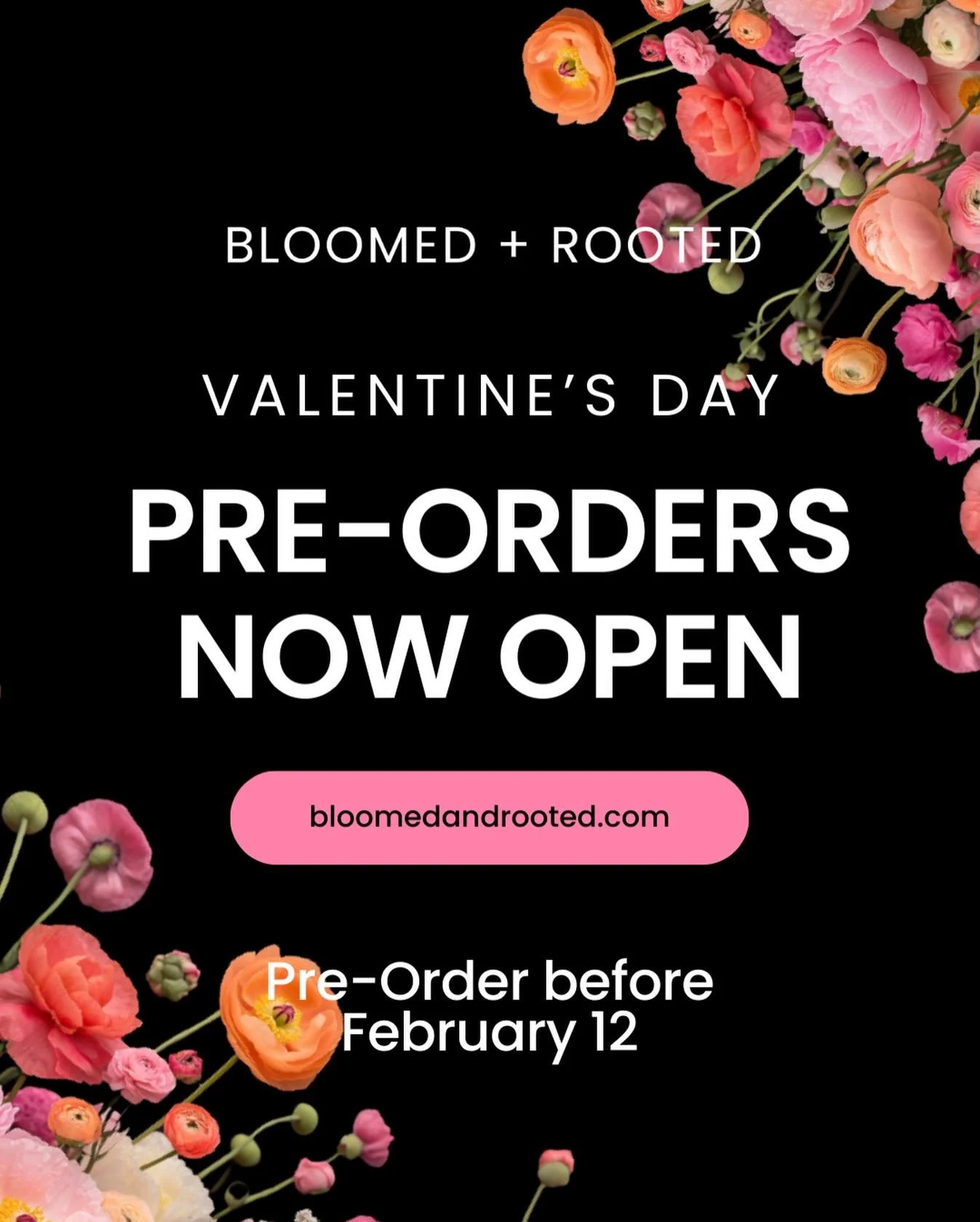 Valentine&rsquo;s Day is almost here! Pre-order your bouquet from Bloomed + Rooted and send some love. Custom designs + delivery available &mdash; order today. #winterparkflorist #flowers #valentines #love #bloomedandrooted