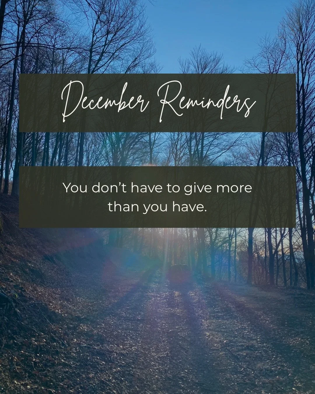 December is here, and we&rsquo;re choosing calm over chaos. This time of year isn&rsquo;t about doing more, it&rsquo;s about resting, resetting, and protecting your energy a little more than usual.

It&rsquo;s okay to slow down, set boundaries, and k