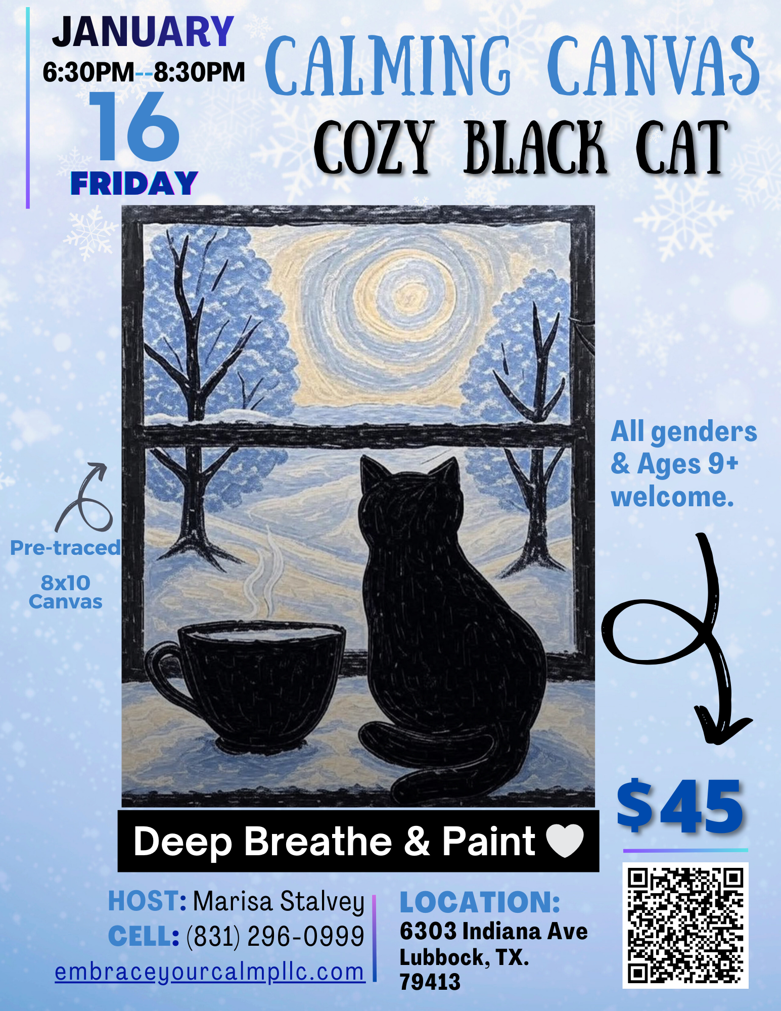 Calming Canvas: Cozy Black Cat