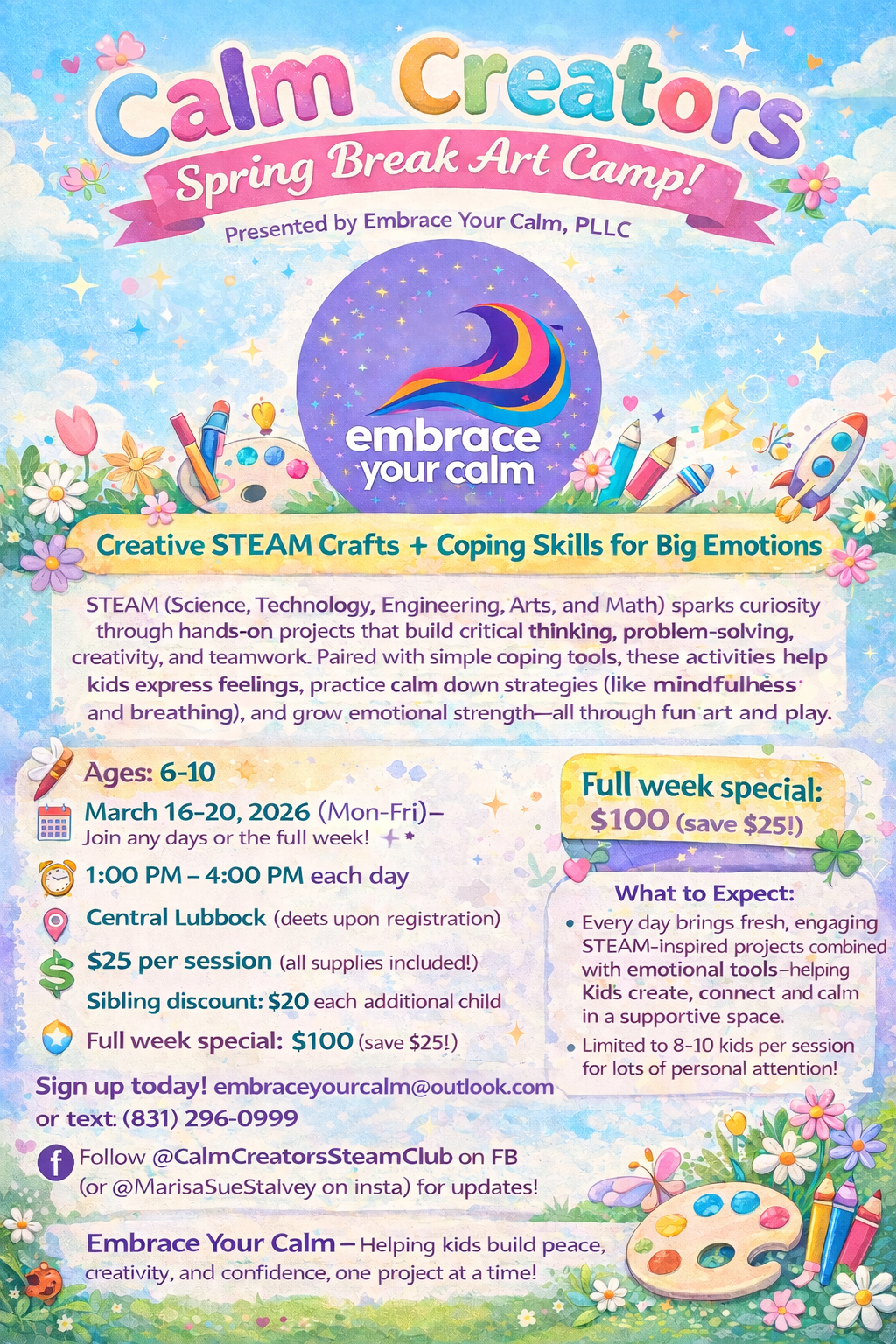 Calm Creators Spring Break Art Camp!