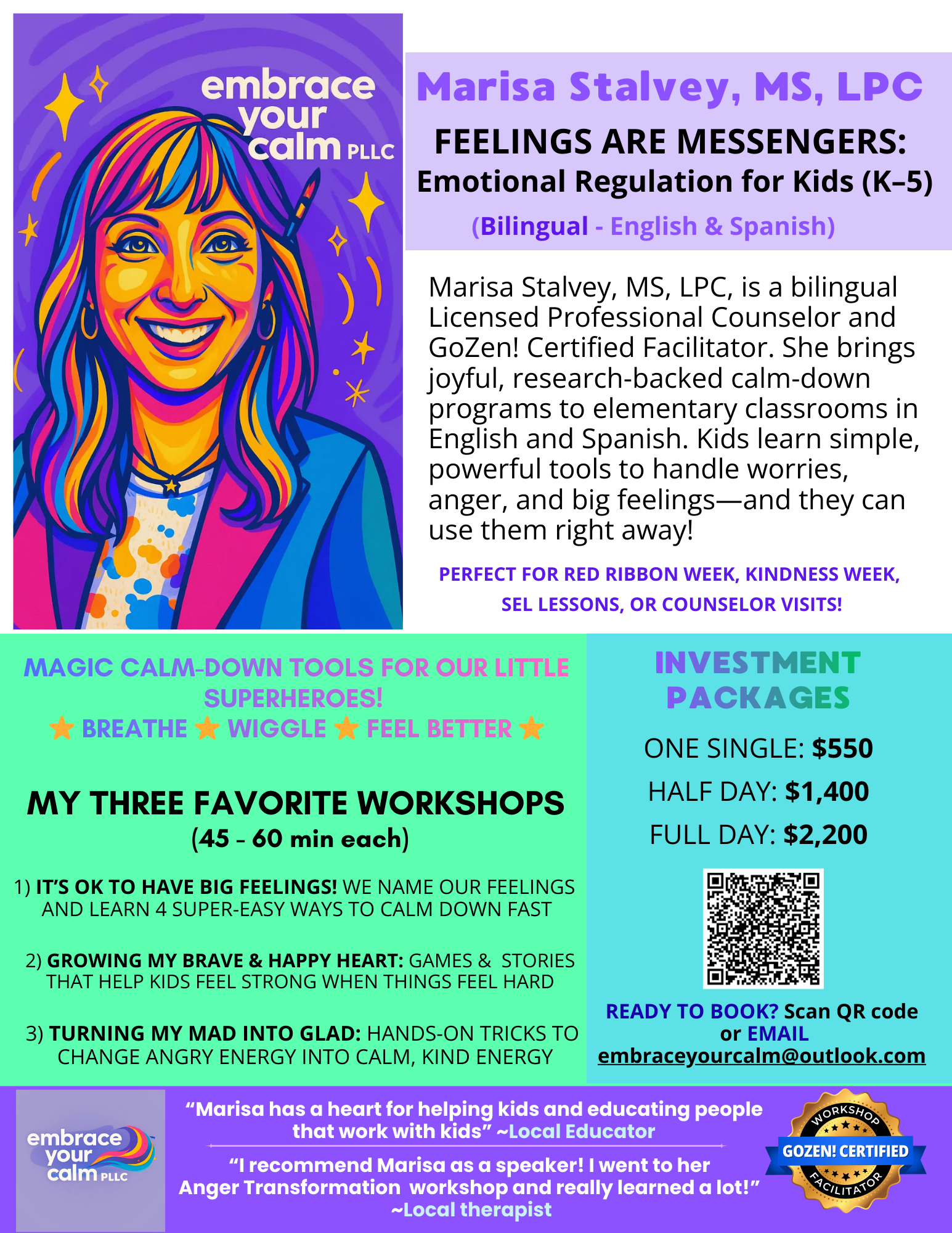 Feelings Are Messengers: Emotional Regulation Workshops for Kids (K–5)