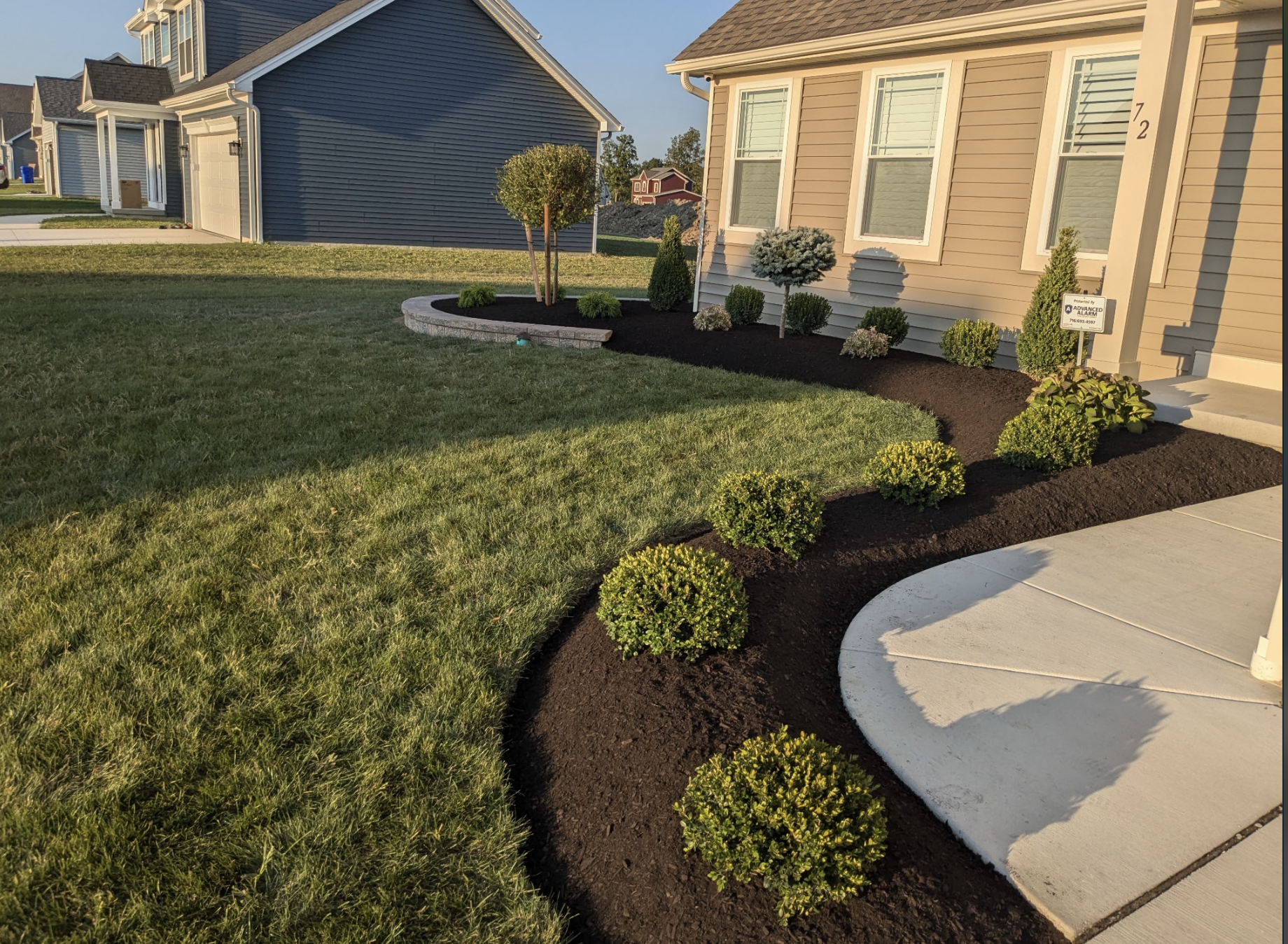 Professional landscape maintenance services completed in West Seneca, New York.