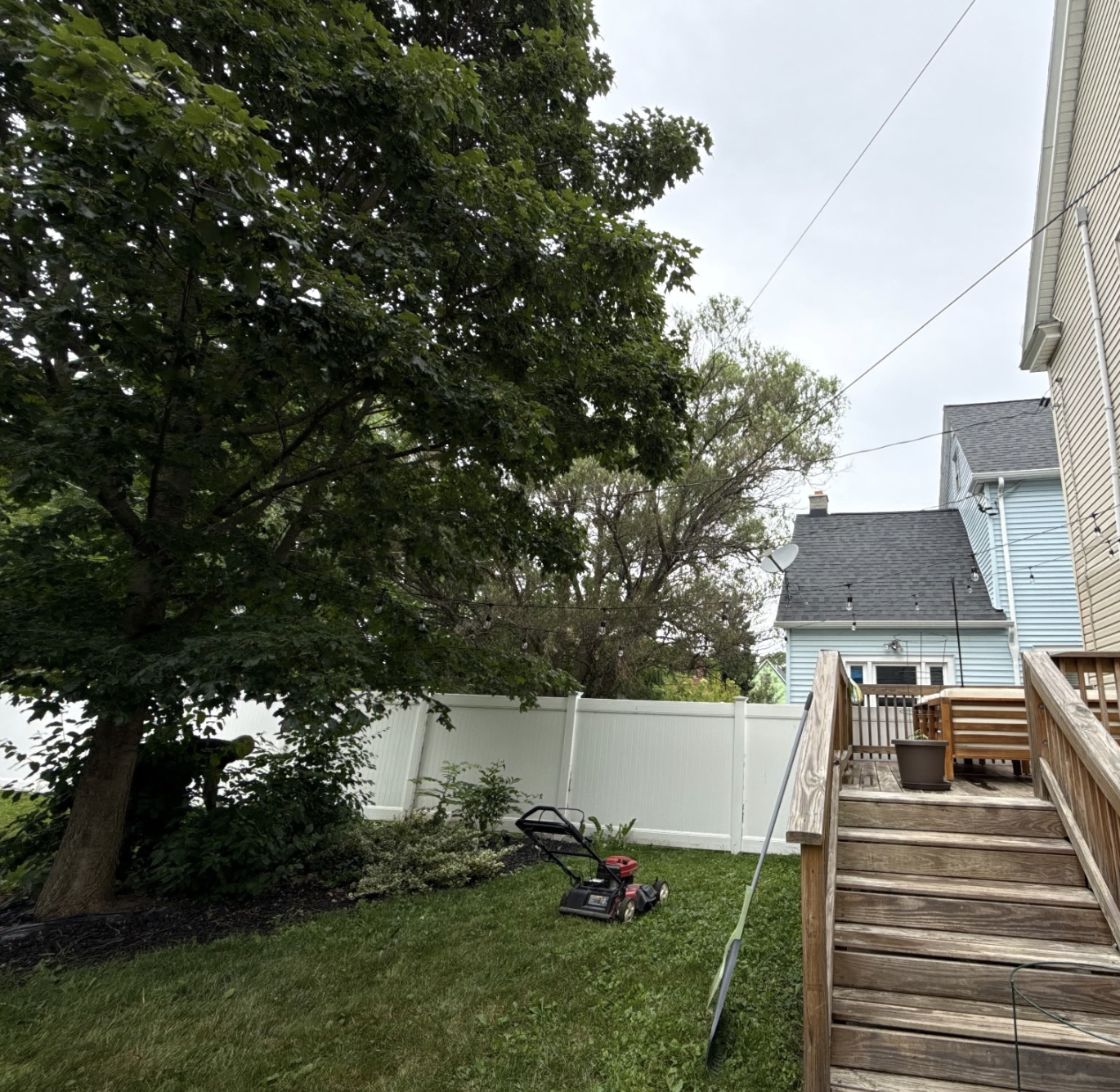 Backyard area before new paver patio installation by Kielty Landscaping Services