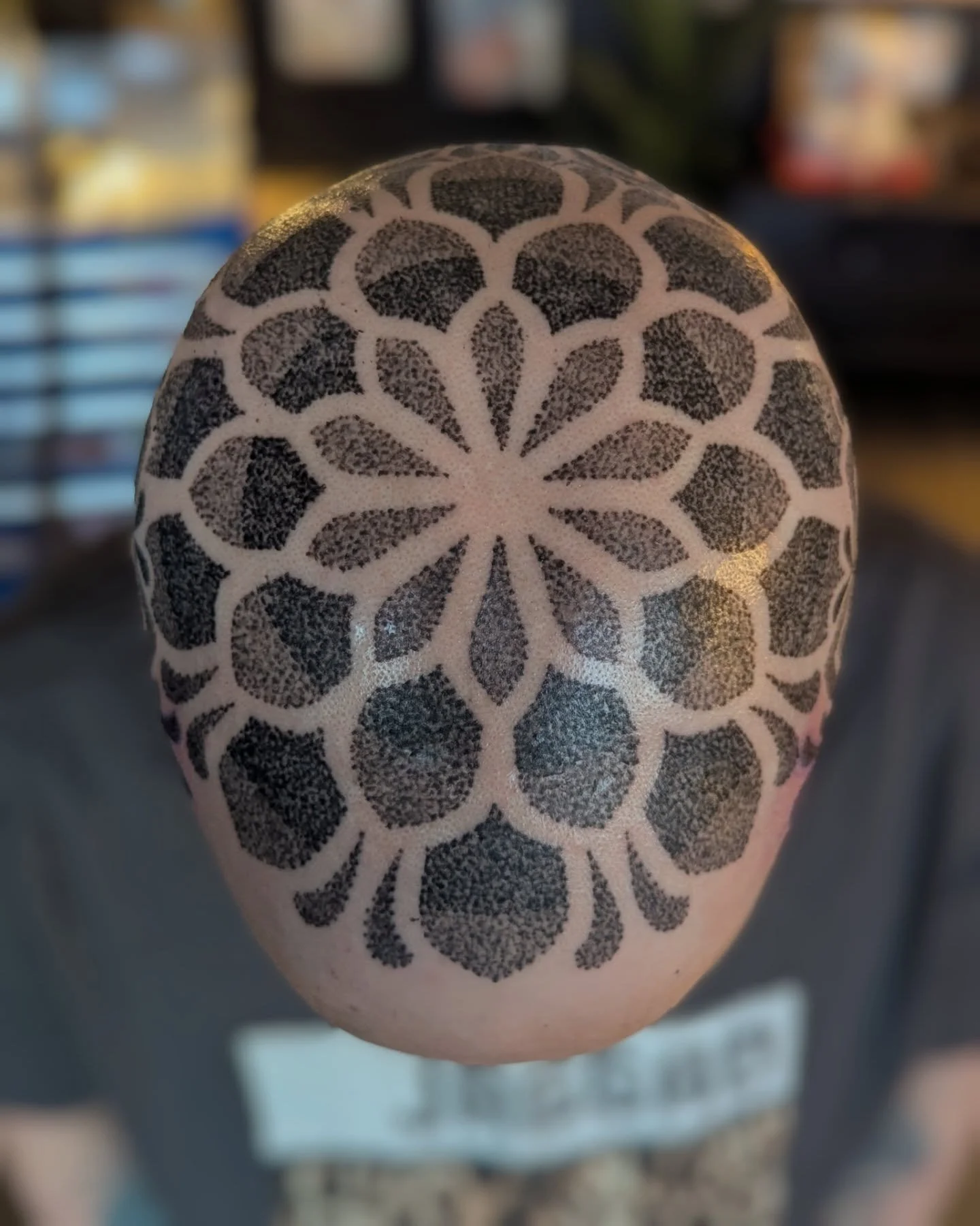 Full head of mandalas for Cassie, thanks for sitting so well, tough as nails.
Tattooed at @moodybluetattooroom 

#chrisjonestattooer #moodybluetattooroom #mandalatattoo #dotworktattoo #geometrictattoo #headtattoo #geelongtattoo #geelong #geelongtatto