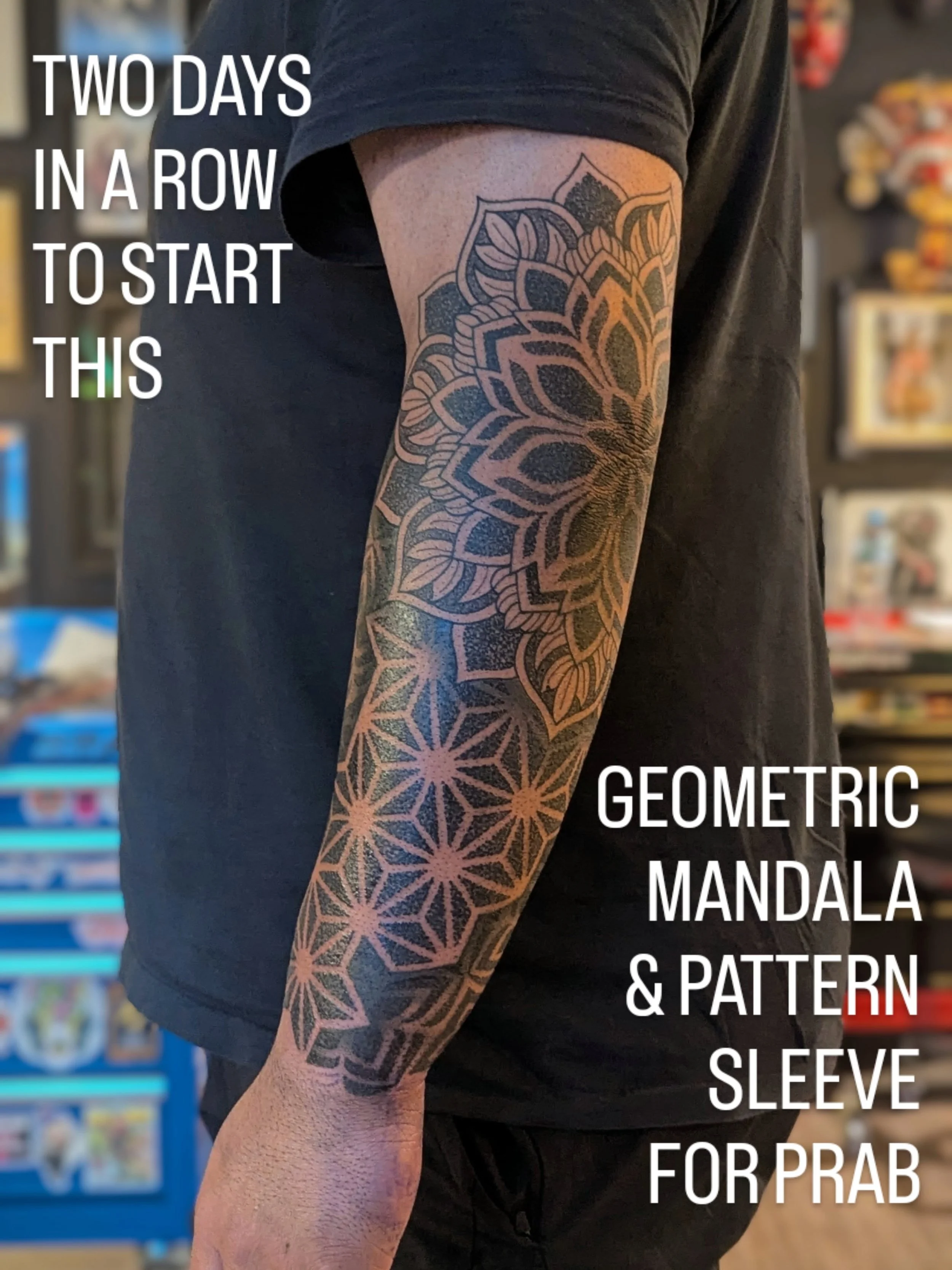 Great start on this geometric sleeve for PRAB, thanks for travelling so far and toughing it out mate.
#geometrictattoogeelong #mandalatattoogeelong #dotworktattoogeelong #geelongtattoo #tattoosgeelong