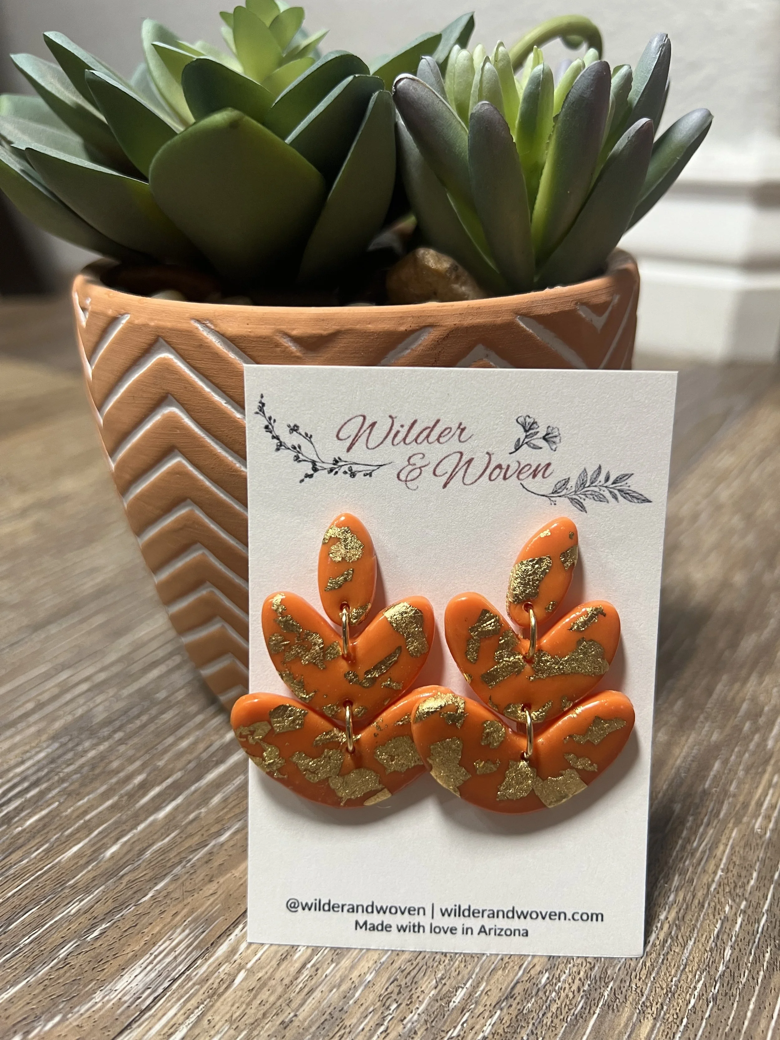 Golden Ember Petal Dangles