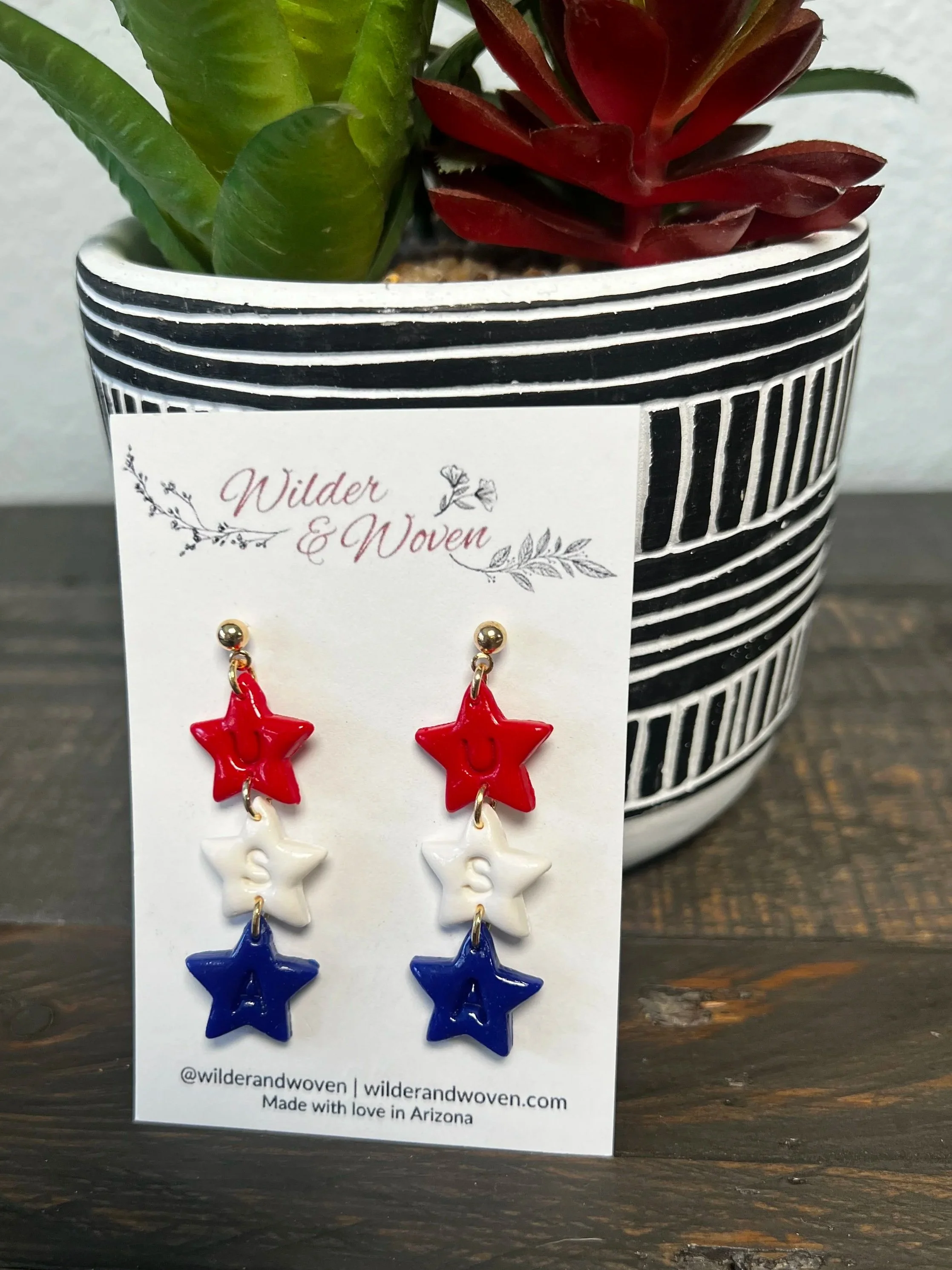 Stars & Stripes USA Dangles