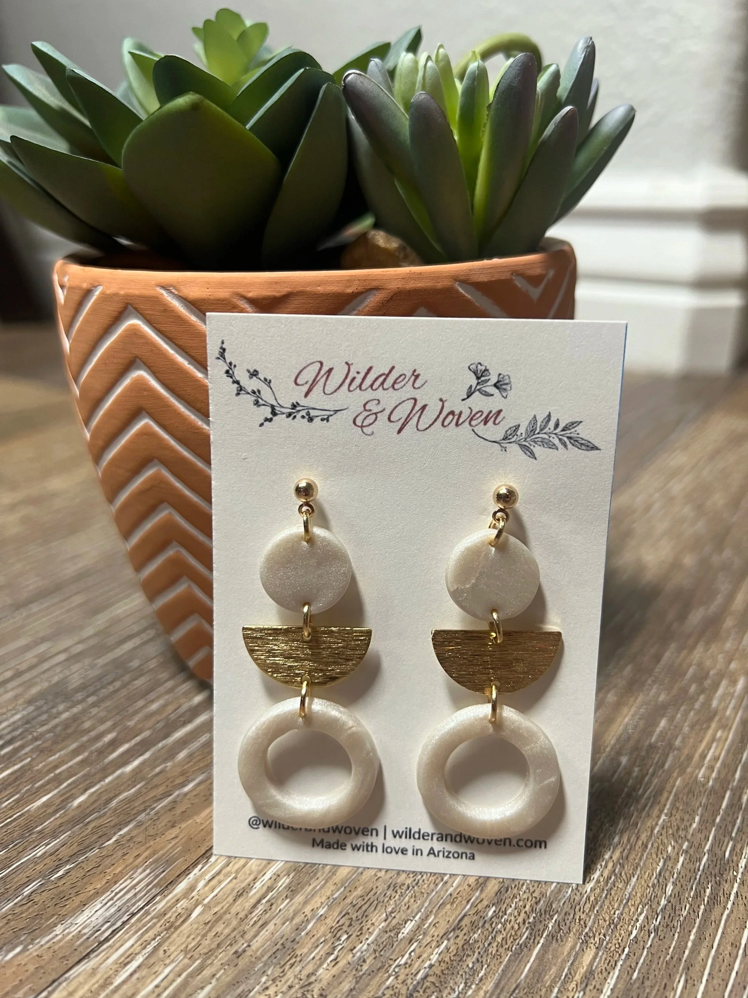 Pearl Geometric Elegance Dangles