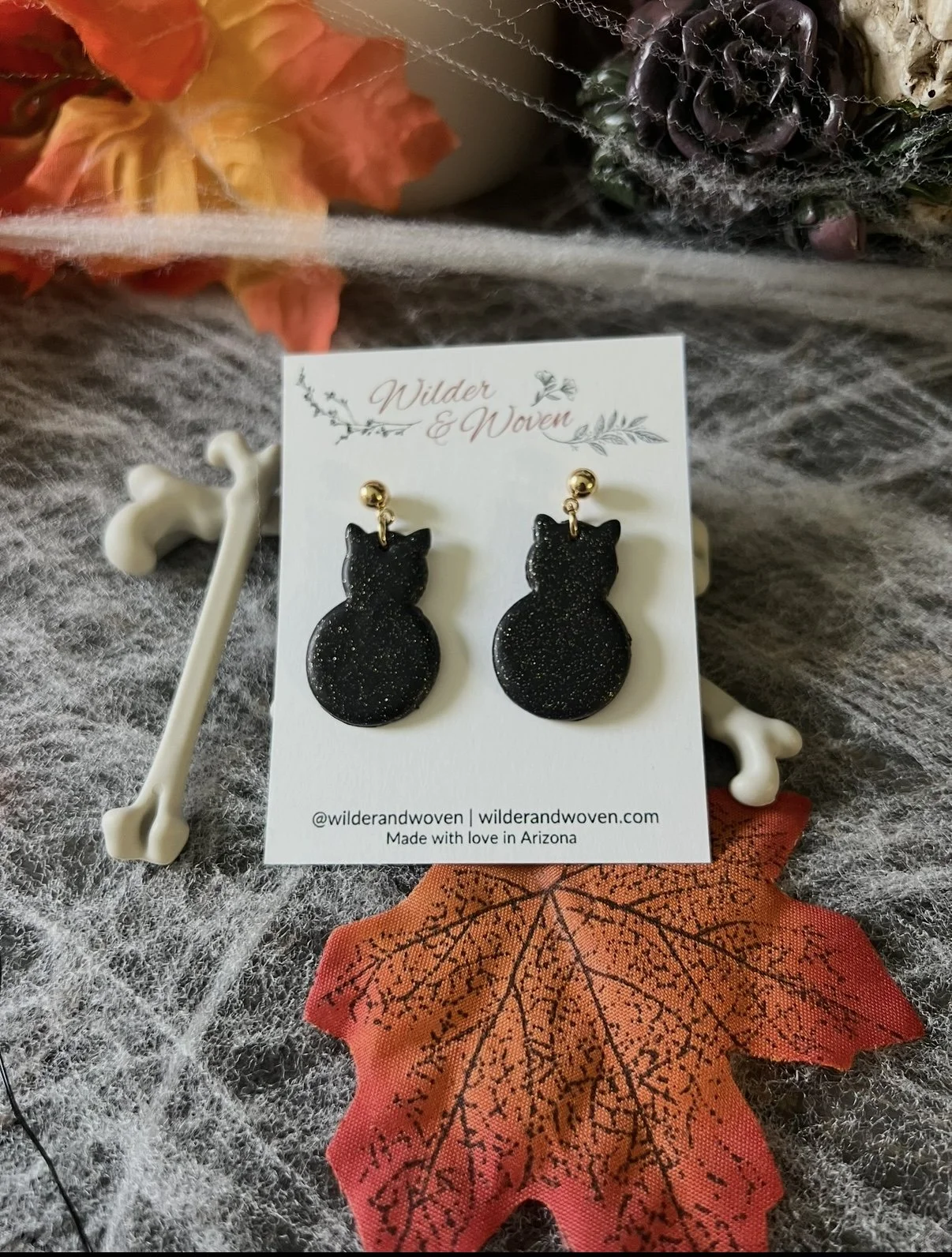 Black Cat Earrings