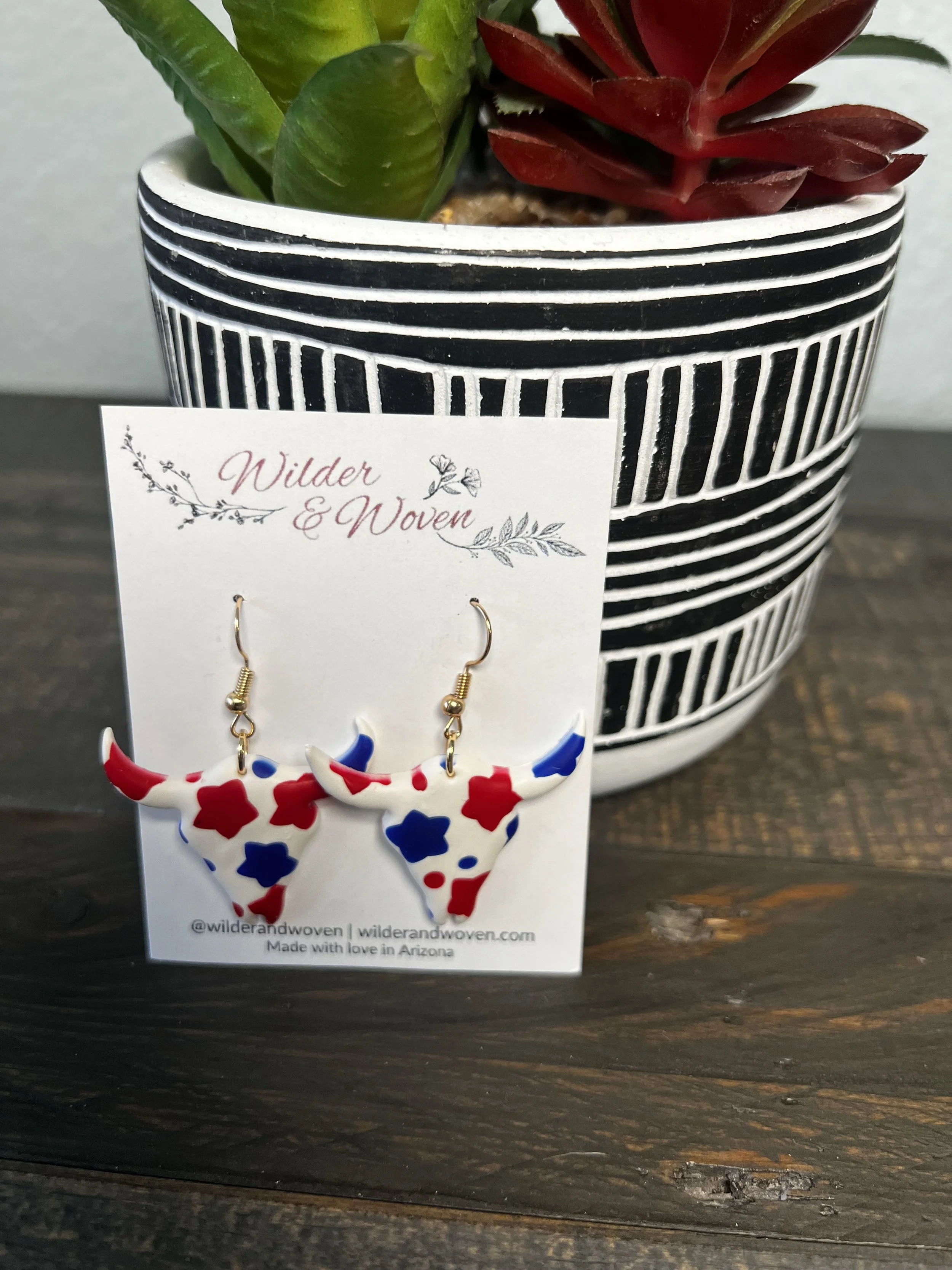 Stars, Stripes & Longhorns Dangles