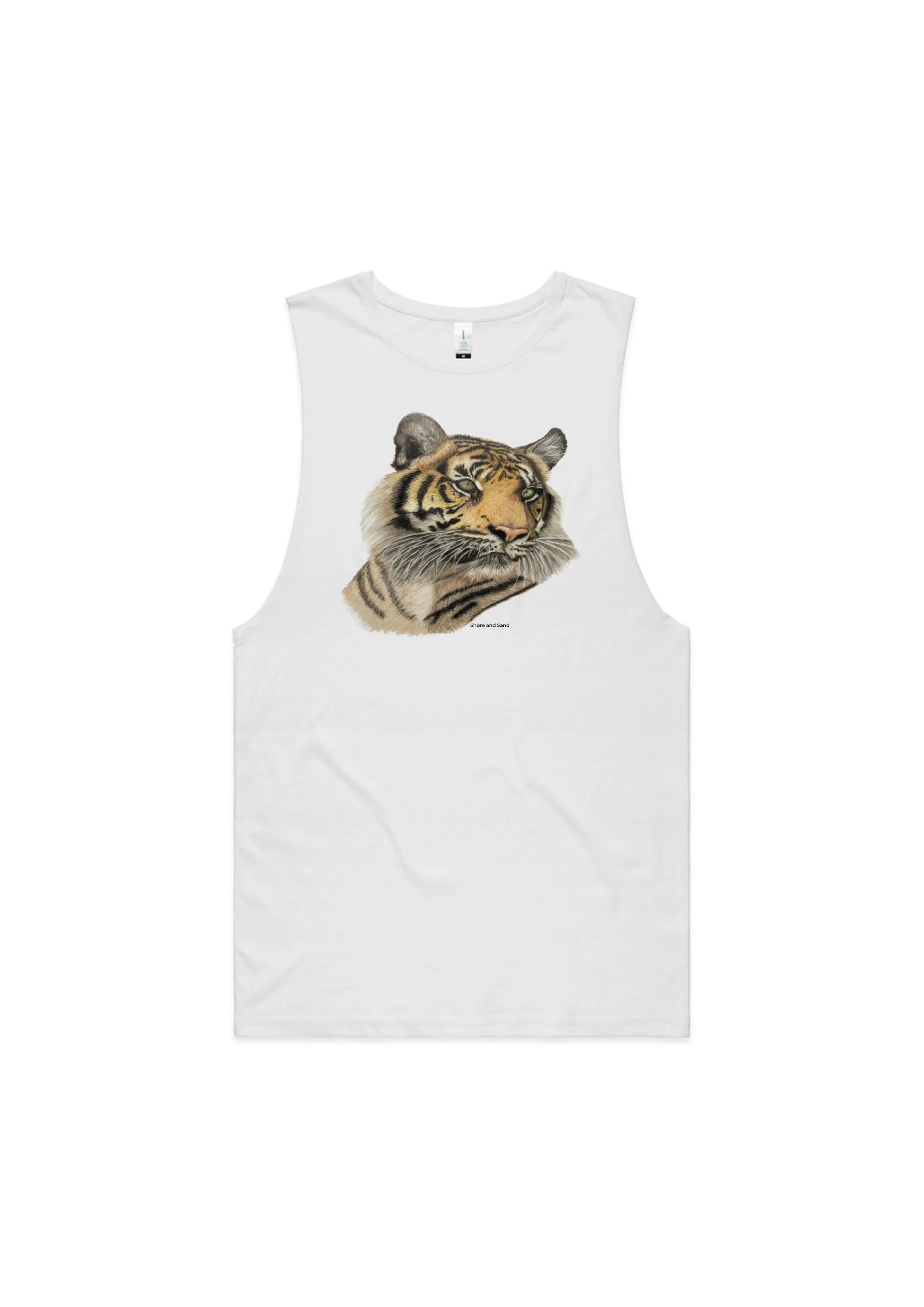 Wild Elegance Tiger Art Tank Top - White Medium