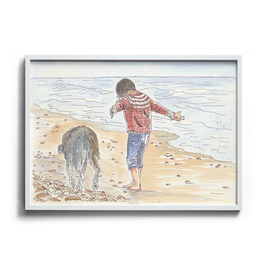 Beach Buddies Watercolor Art Print
