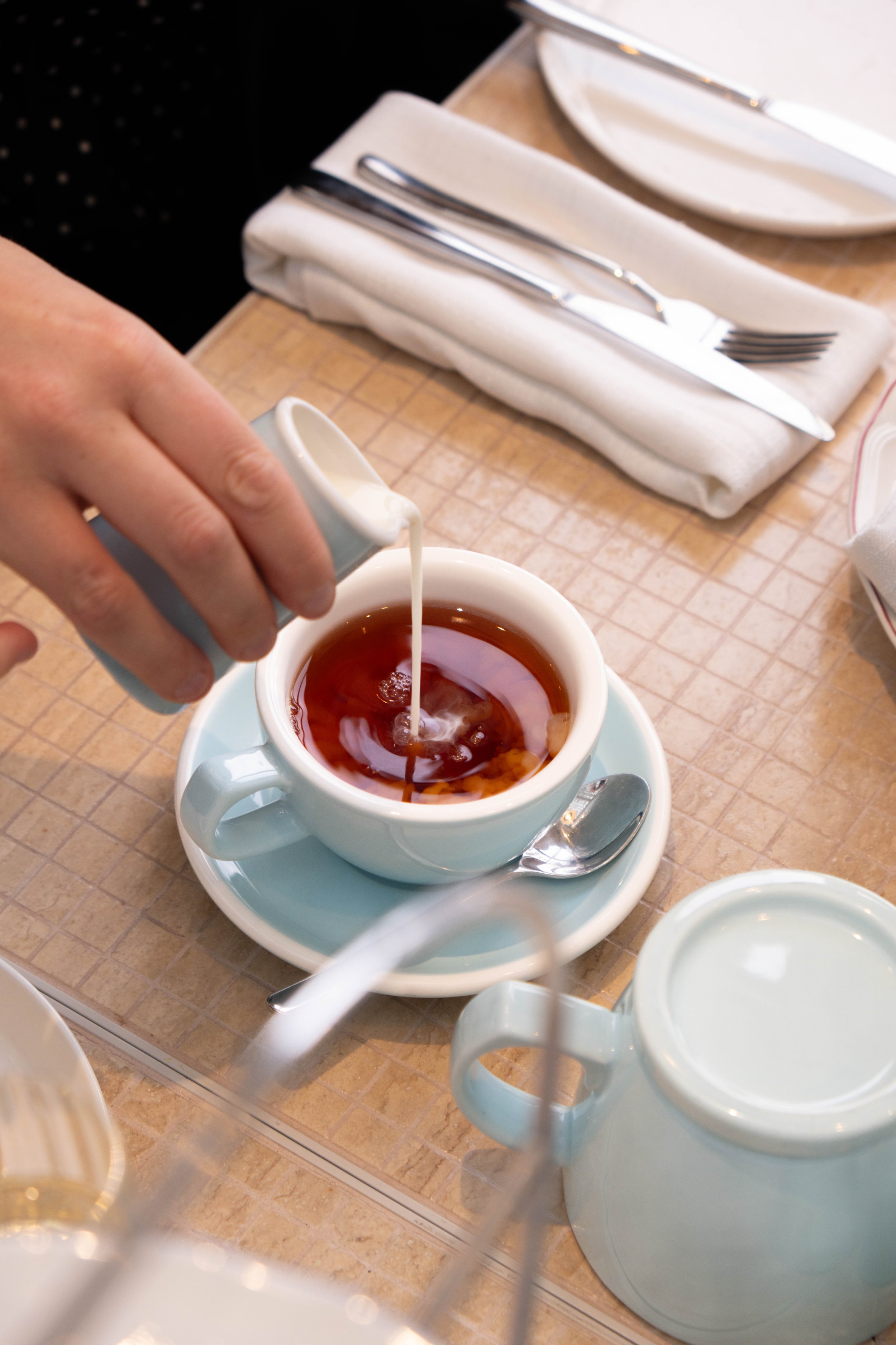 Origin loose-leaf tea poured at Shutters afternoon tea, Coogee
