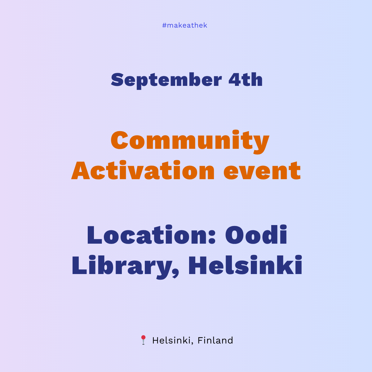 Community Activation Event at Oodi Library, Helsinki, Finland