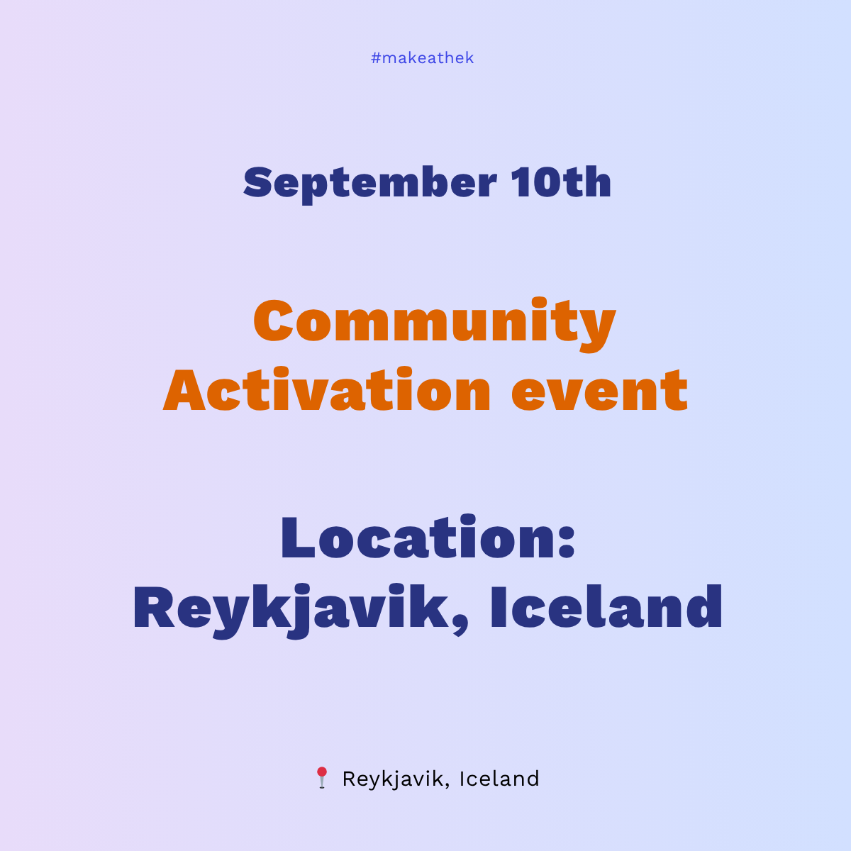 Community Activation Event, Reykjavik, Iceland