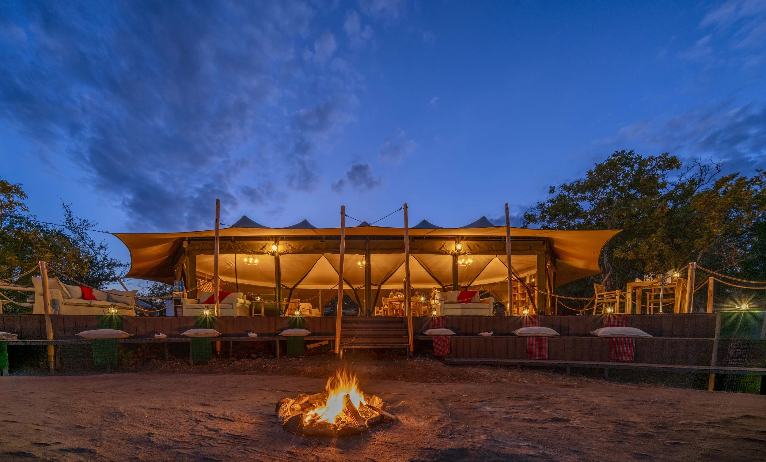 35. Main Tent and Campfire at Blue Hour.jpg